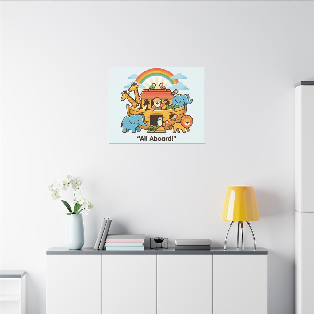 Noah's Ark Animals Matte Canvas | Stretched Wall Art, Kids Nursery Decor