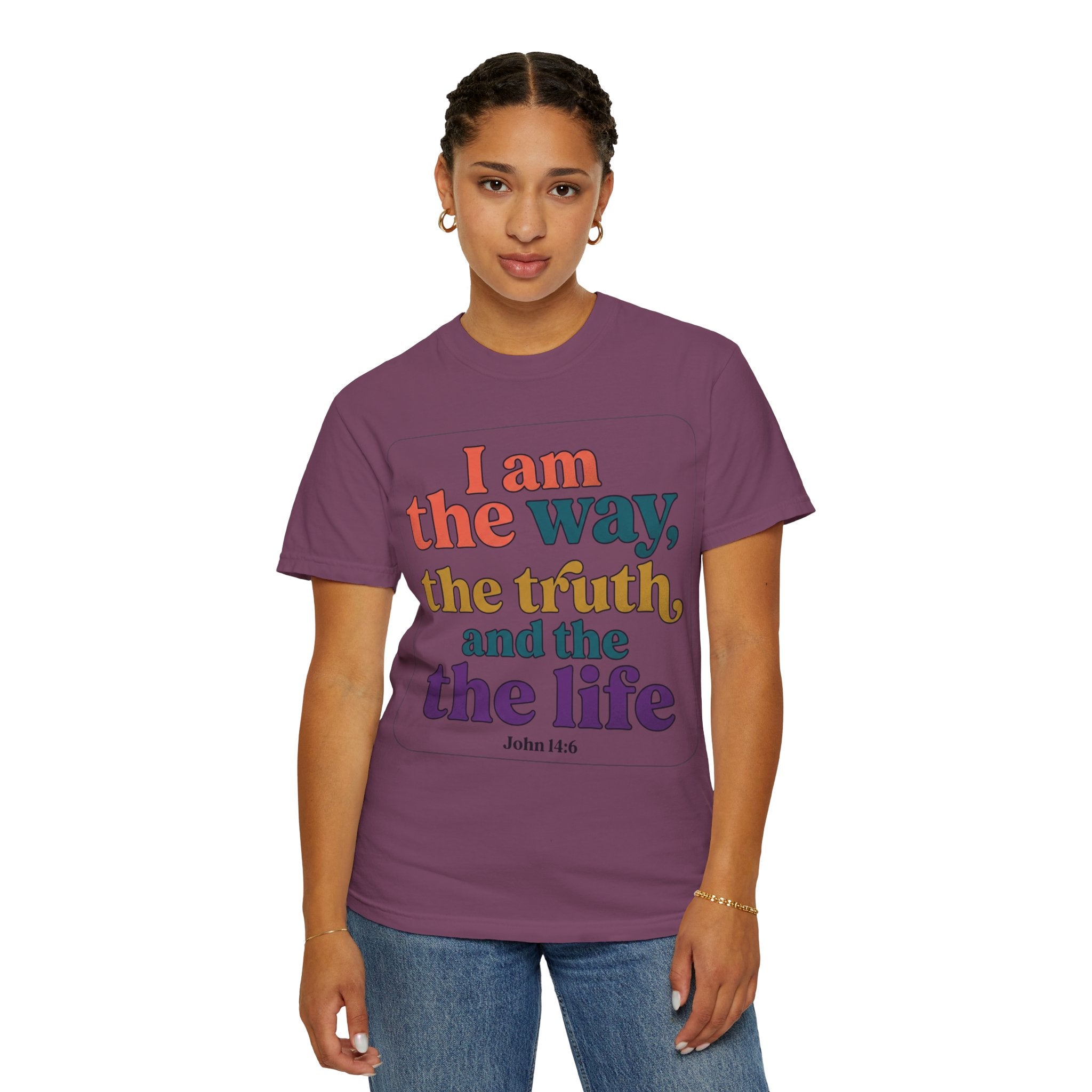 Christian T-Shirt — "I Am the Way, the Truth, and the Life" Retro Scripture Tee (John 14:6)