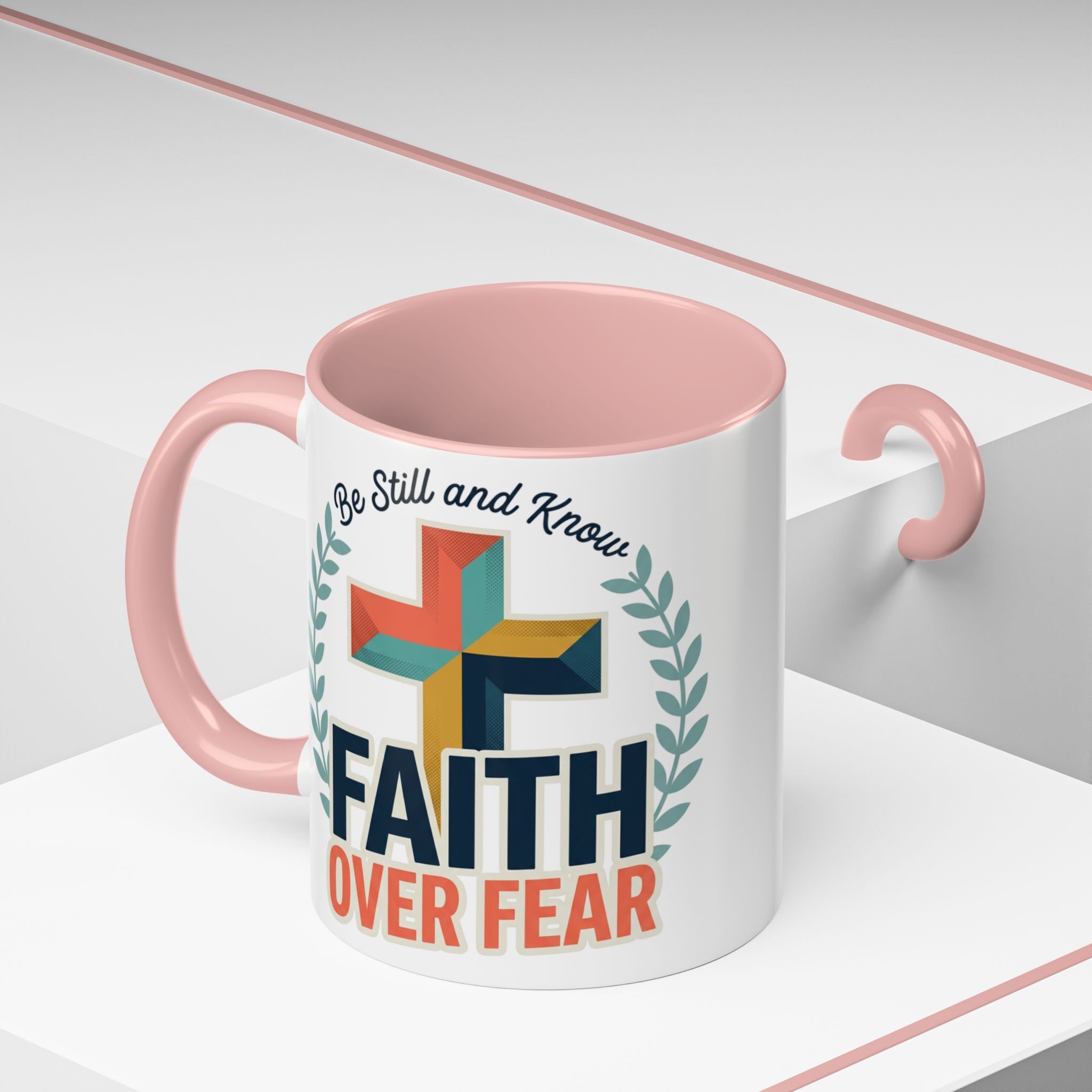 Faith Over Fear Accent Coffee Mug – Christian Inspirational 11/15oz