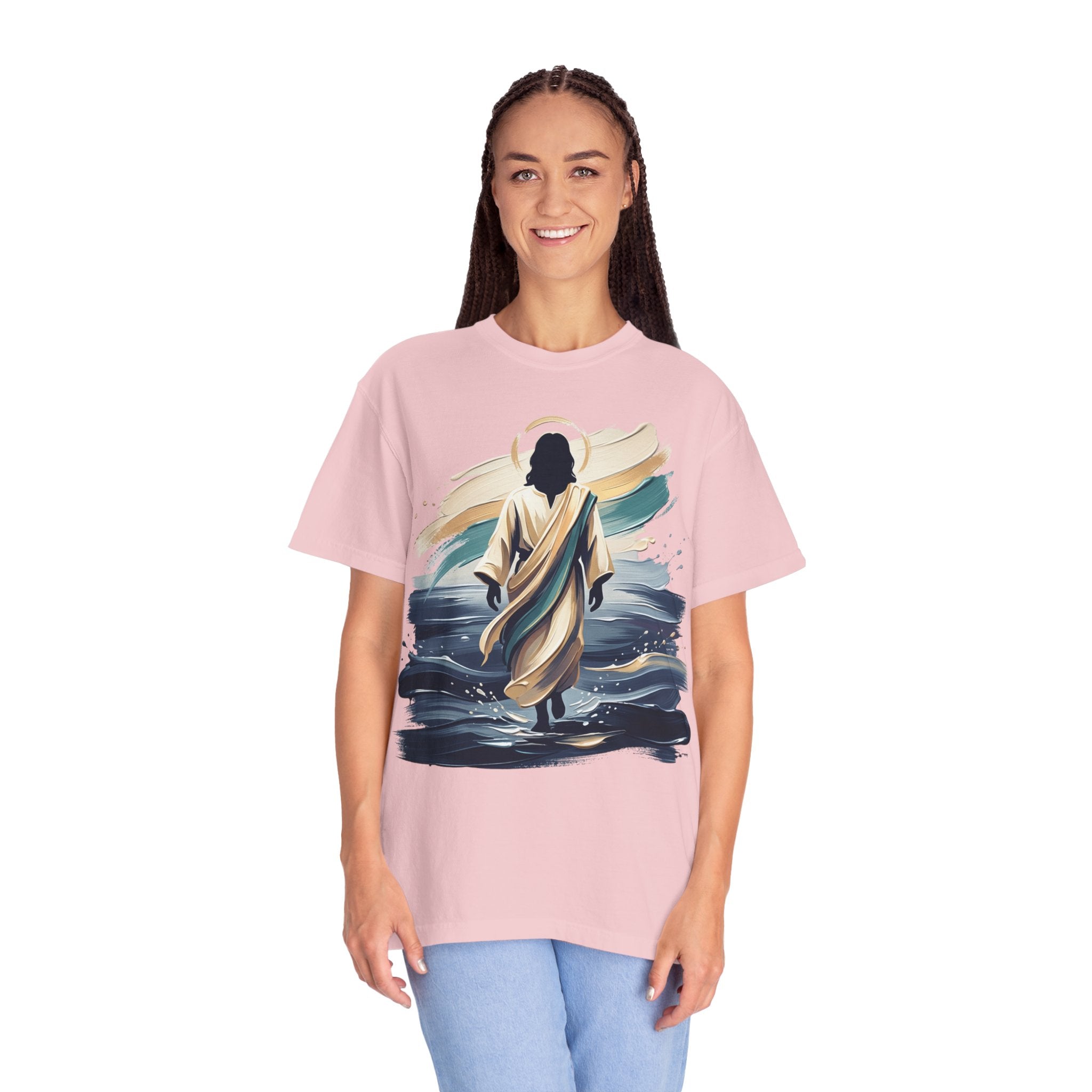 Jesus Walking on Water T-Shirt — Inspirational Christian Faith Tee