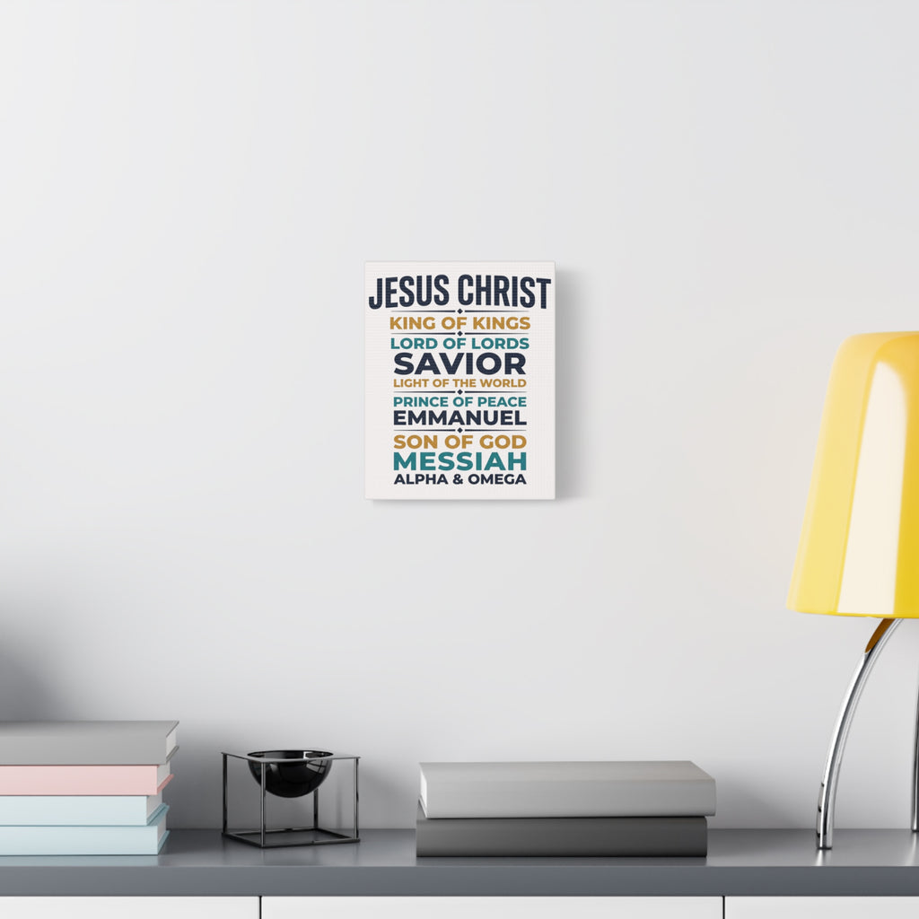 Jesus Christ Typography Wall Art Canvas | Matte Stretched Canvas