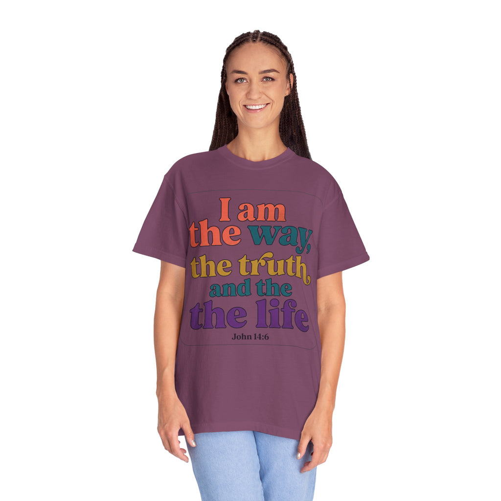 Christian T-Shirt — "I Am the Way, the Truth, and the Life" Retro Scripture Tee (John 14:6)