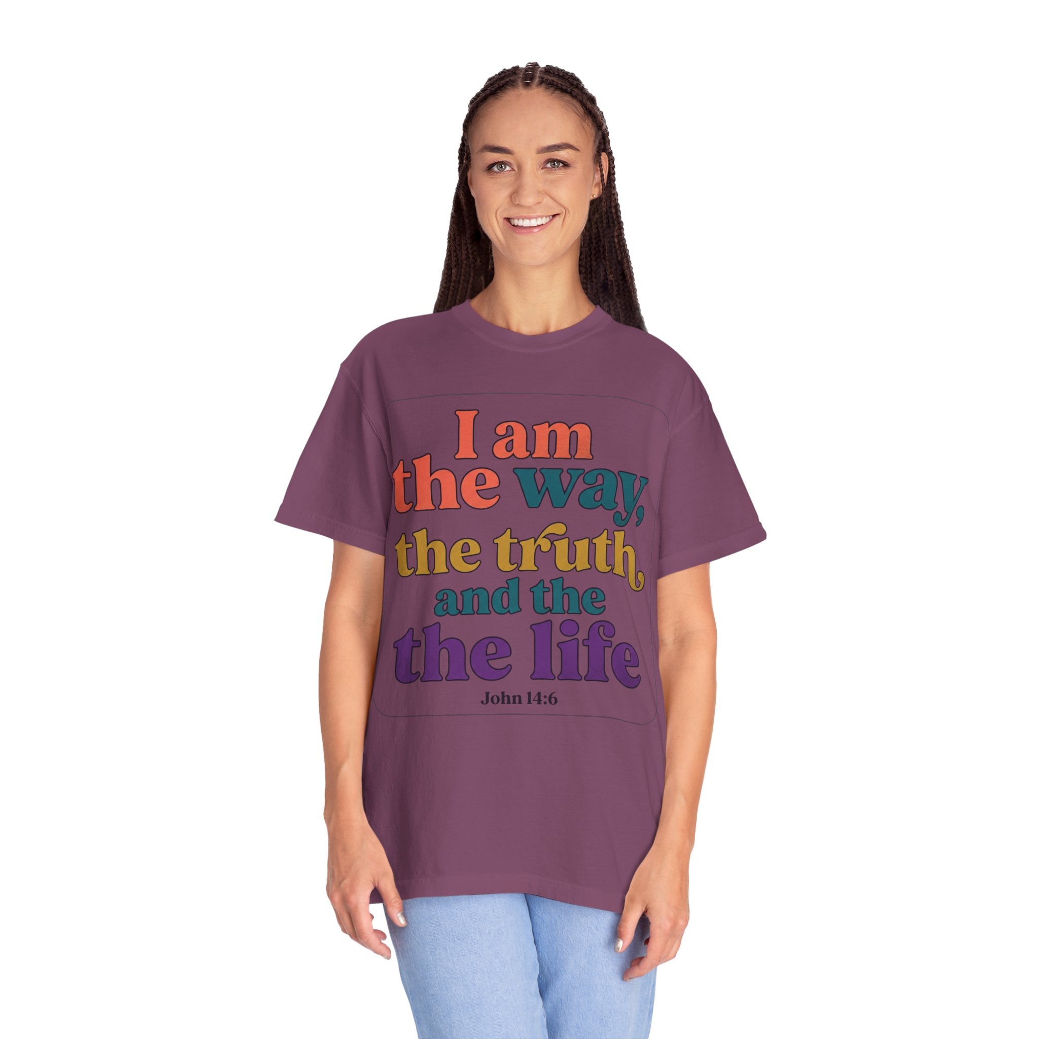 Christian T-Shirt — "I Am the Way, the Truth, and the Life" Retro Scripture Tee (John 14:6)