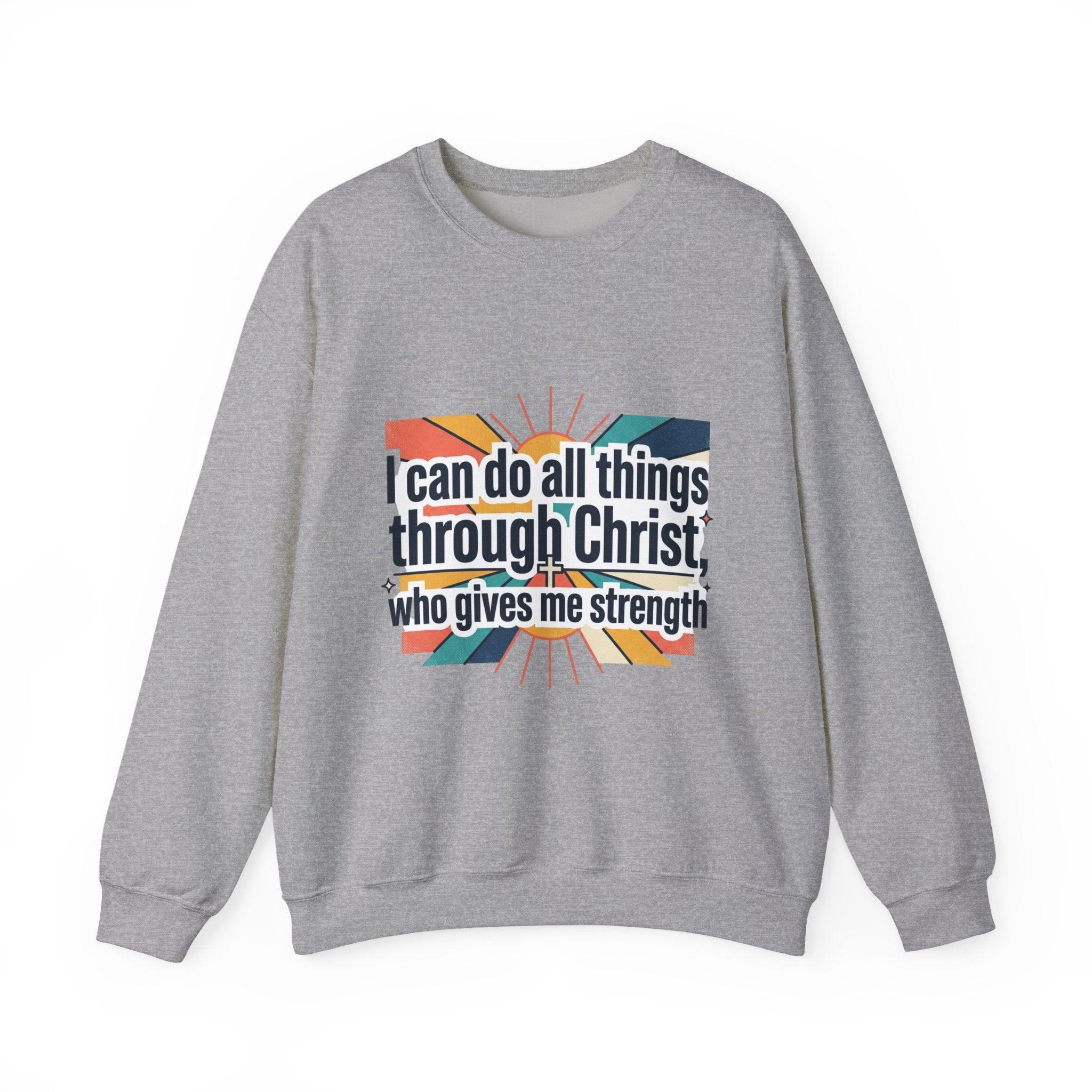 All things through Christ Christian Heavy Blend™ Crewneck Sweatshirt