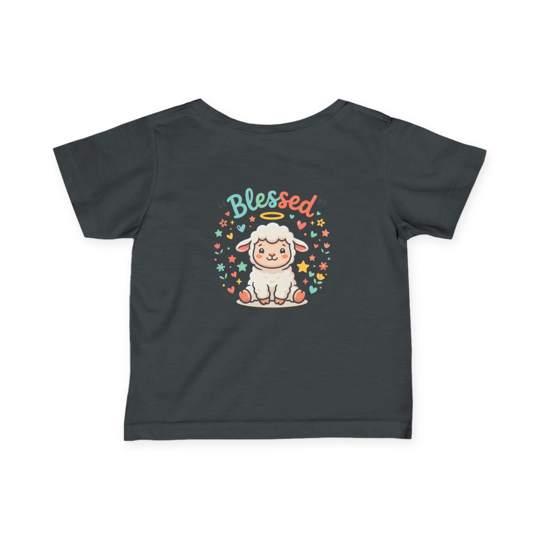 Infant Tee - 'Blessed' Cute Lamb Baby Shirt (Newborn Baptism, Christening Gift)