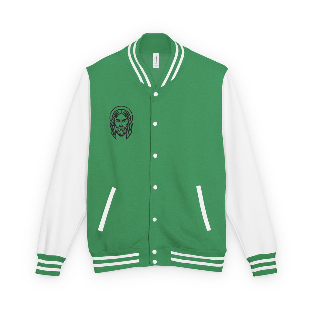 Christ Emblem Letterman Jacket | Red White Varsity