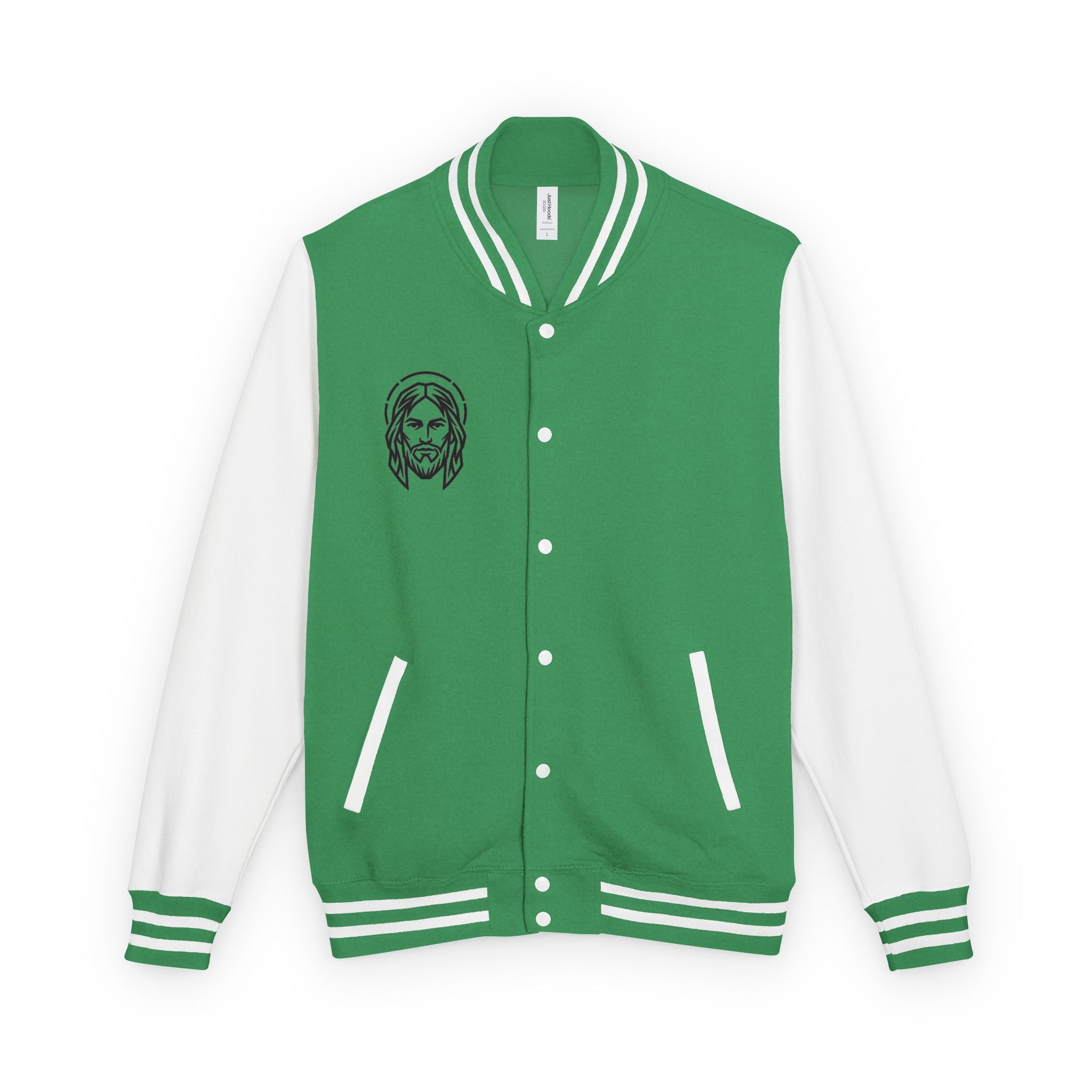 Christ Emblem Letterman Jacket | Red White Varsity