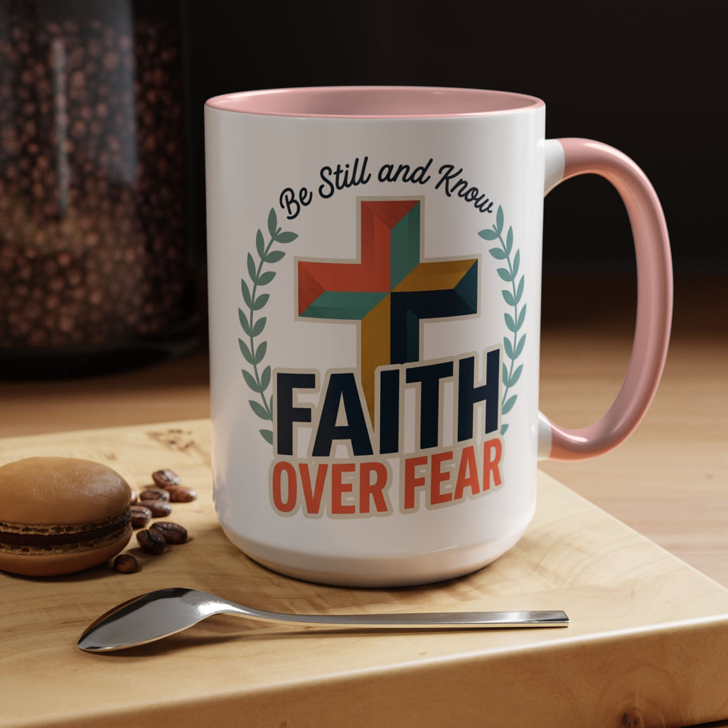 Faith Over Fear Accent Coffee Mug – Christian Inspirational 11/15oz