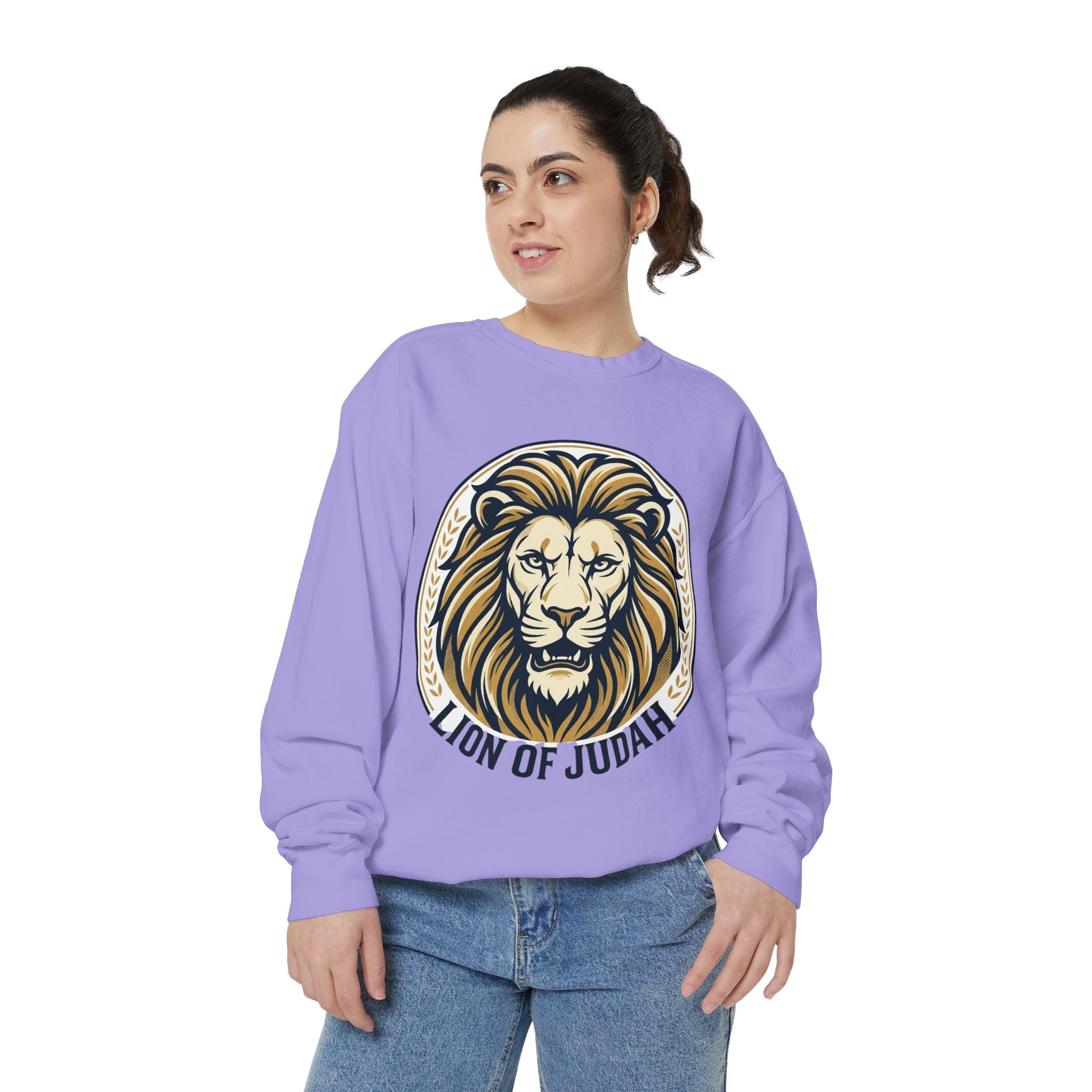 Lion of Judah Sweatshirt — Religious Lion Graphic Crewneck