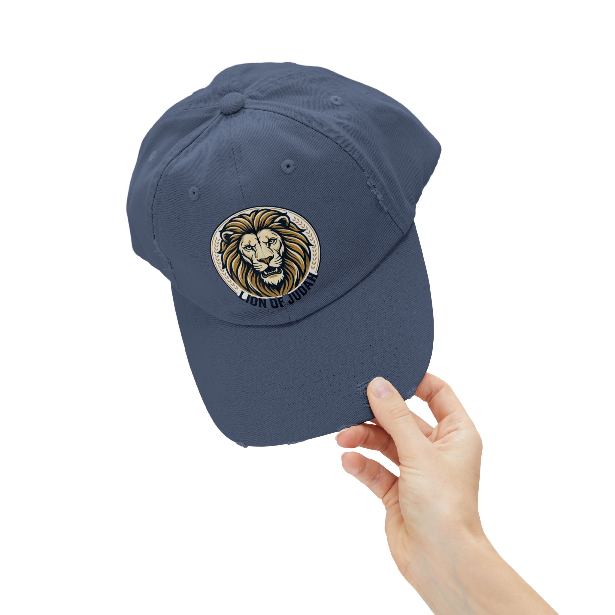 Lion of Judah Distressed Baseball Cap — Vintage Christian Hat