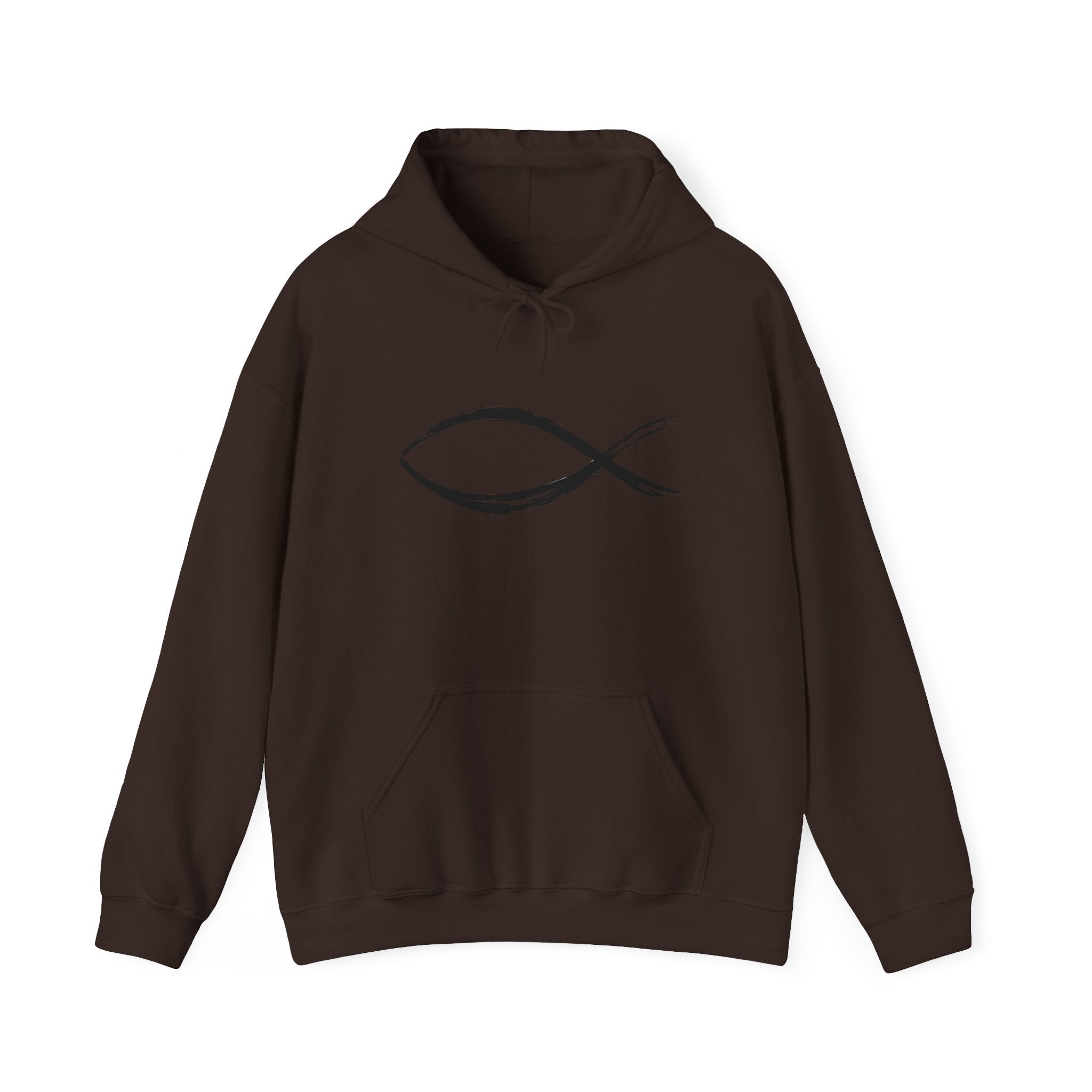 Christian Fish Symbal Heavy Blend™ Hooded Sweatshirt