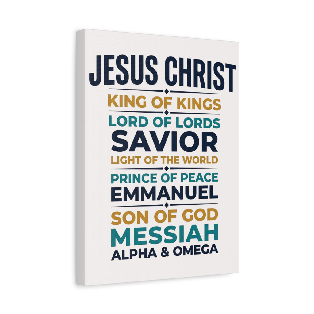 Jesus Christ Typography Wall Art Canvas | Matte Stretched Canvas