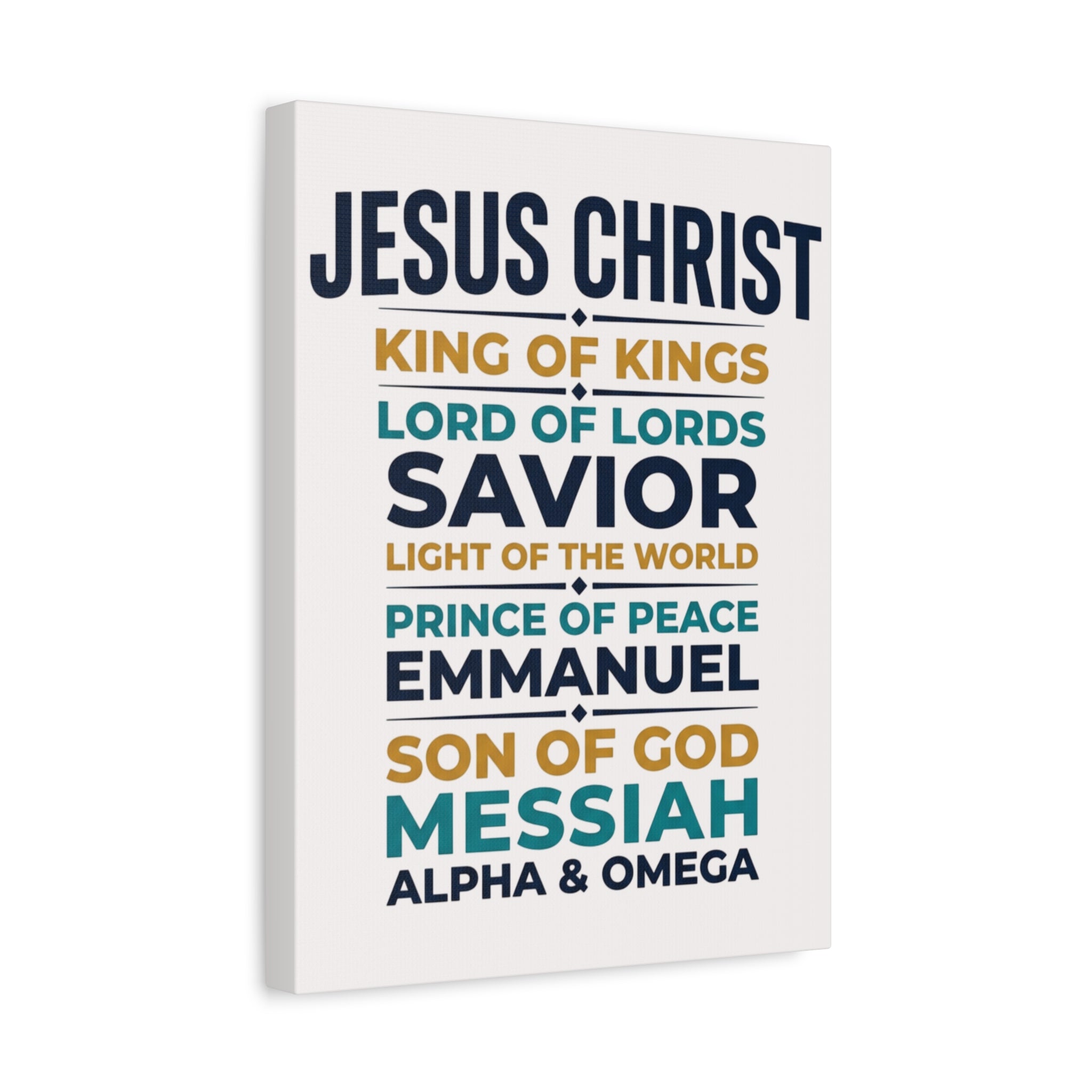 Jesus Christ Typography Wall Art Canvas | Matte Stretched Canvas