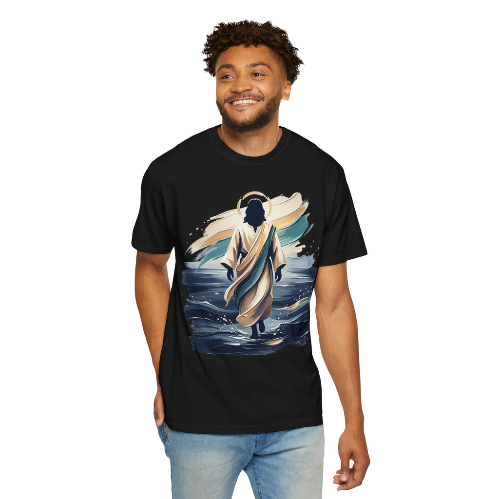 Jesus Walking on Water T-Shirt — Inspirational Christian Faith Tee
