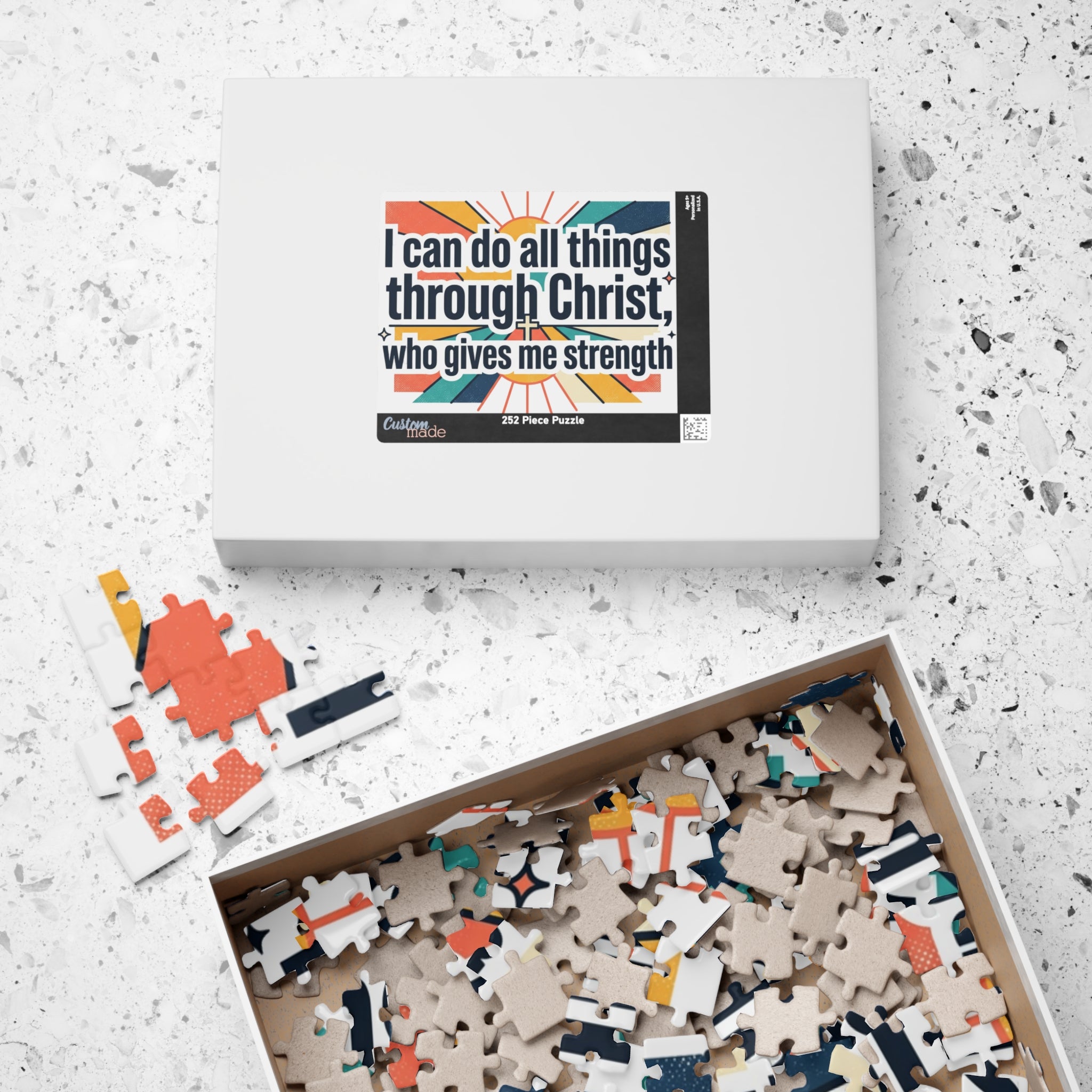 Christian Inspirational Puzzle - "I Can Do All Things Through Christ" Motivational Jigsaw