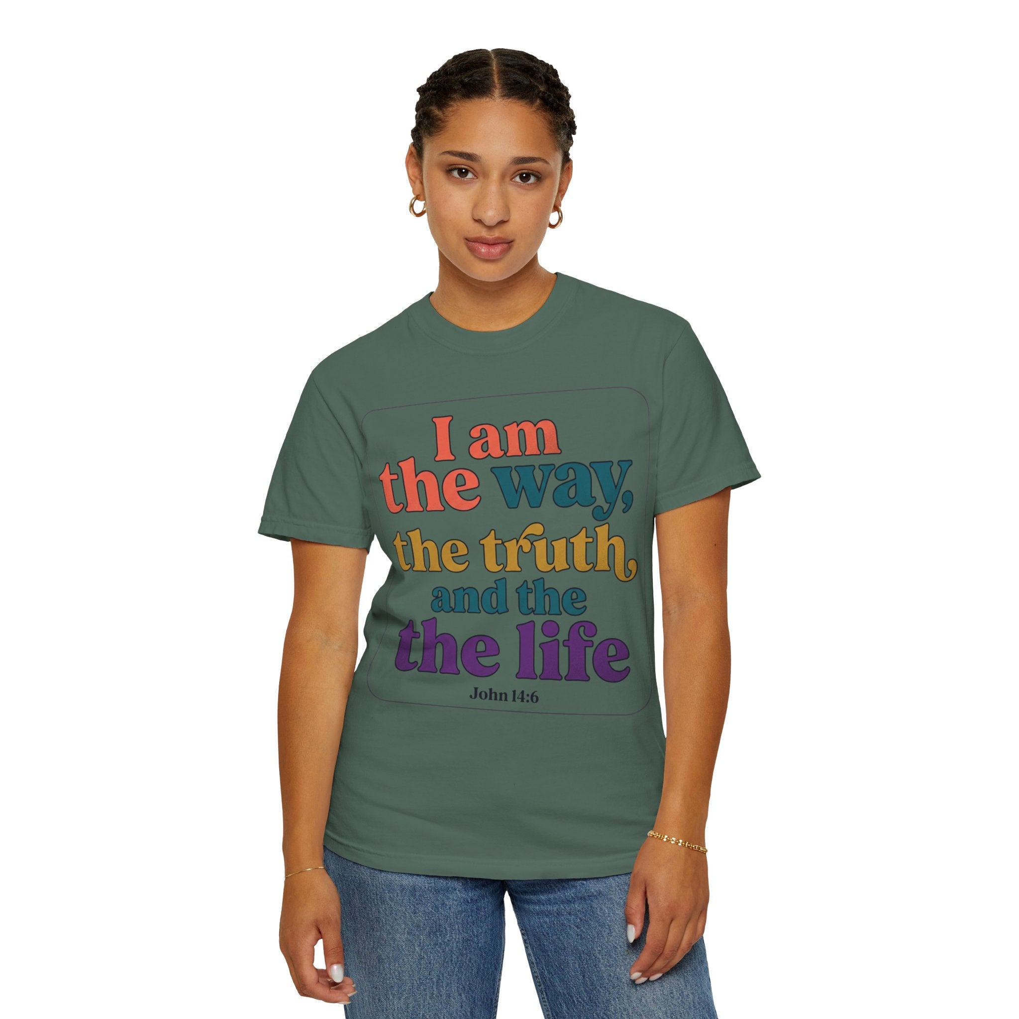 Christian T-Shirt — "I Am the Way, the Truth, and the Life" Retro Scripture Tee (John 14:6)