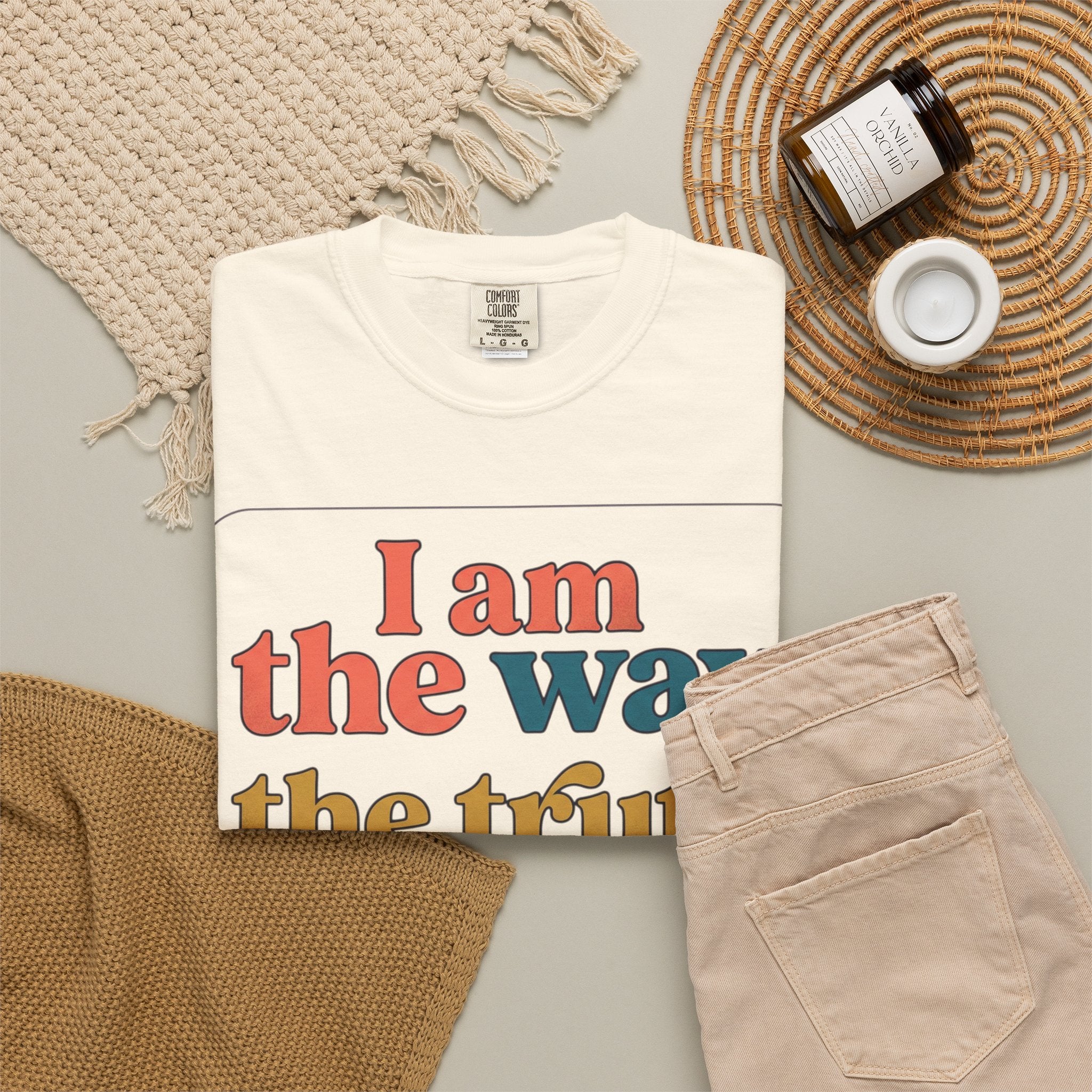 Christian T-Shirt — "I Am the Way, the Truth, and the Life" Retro Scripture Tee (John 14:6)