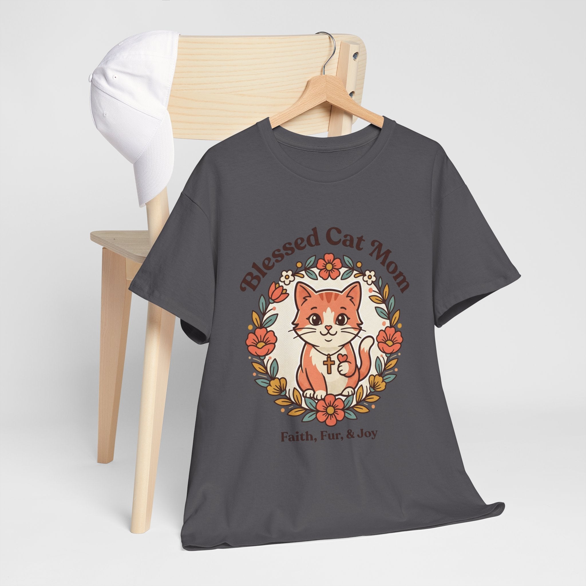 Blessed Cat Mom T-Shirt – Faith, Fur & Joy Floral Cat Mom Tee