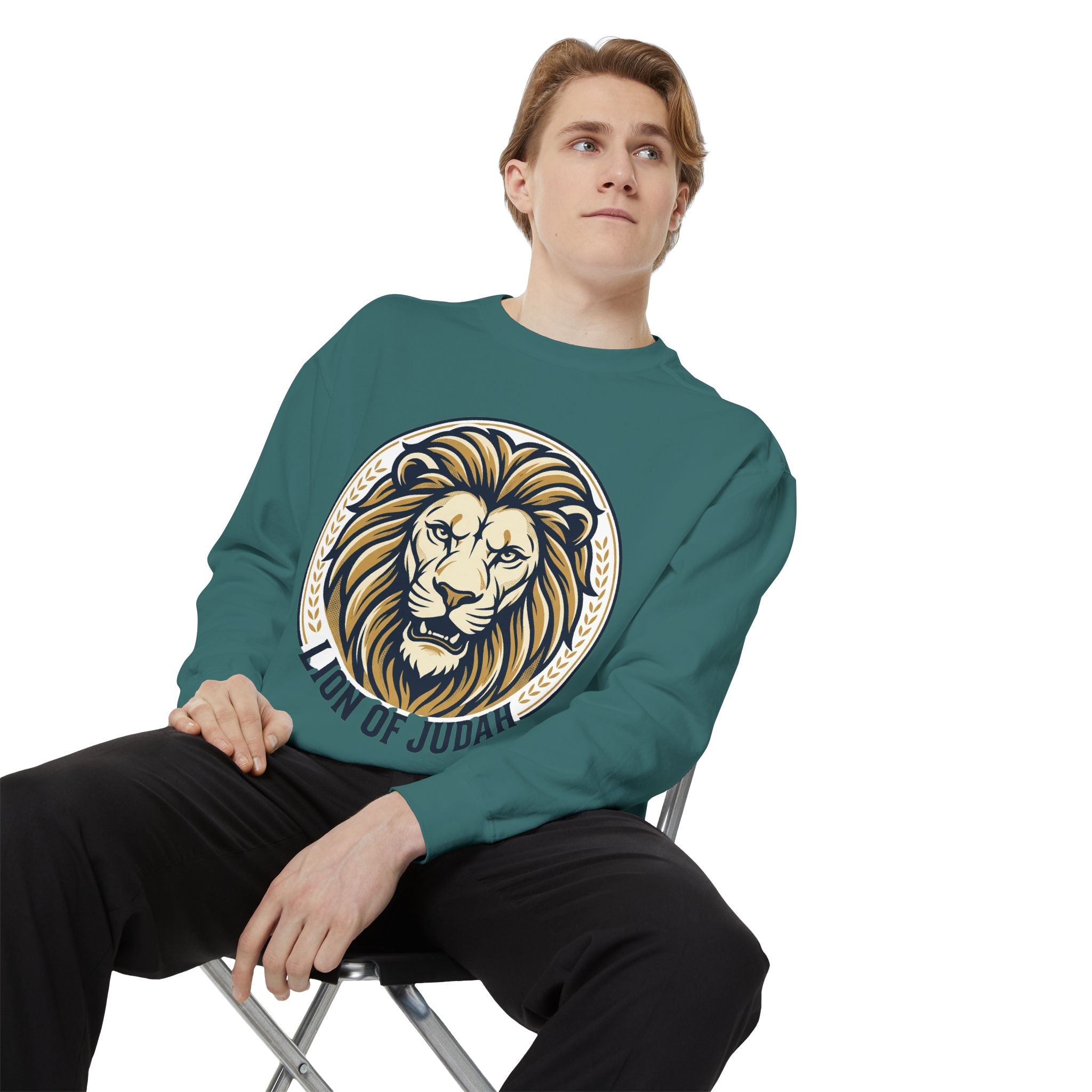 Lion of Judah Sweatshirt — Religious Lion Graphic Crewneck