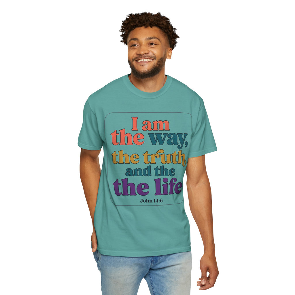 Christian T-Shirt — "I Am the Way, the Truth, and the Life" Retro Scripture Tee (John 14:6)