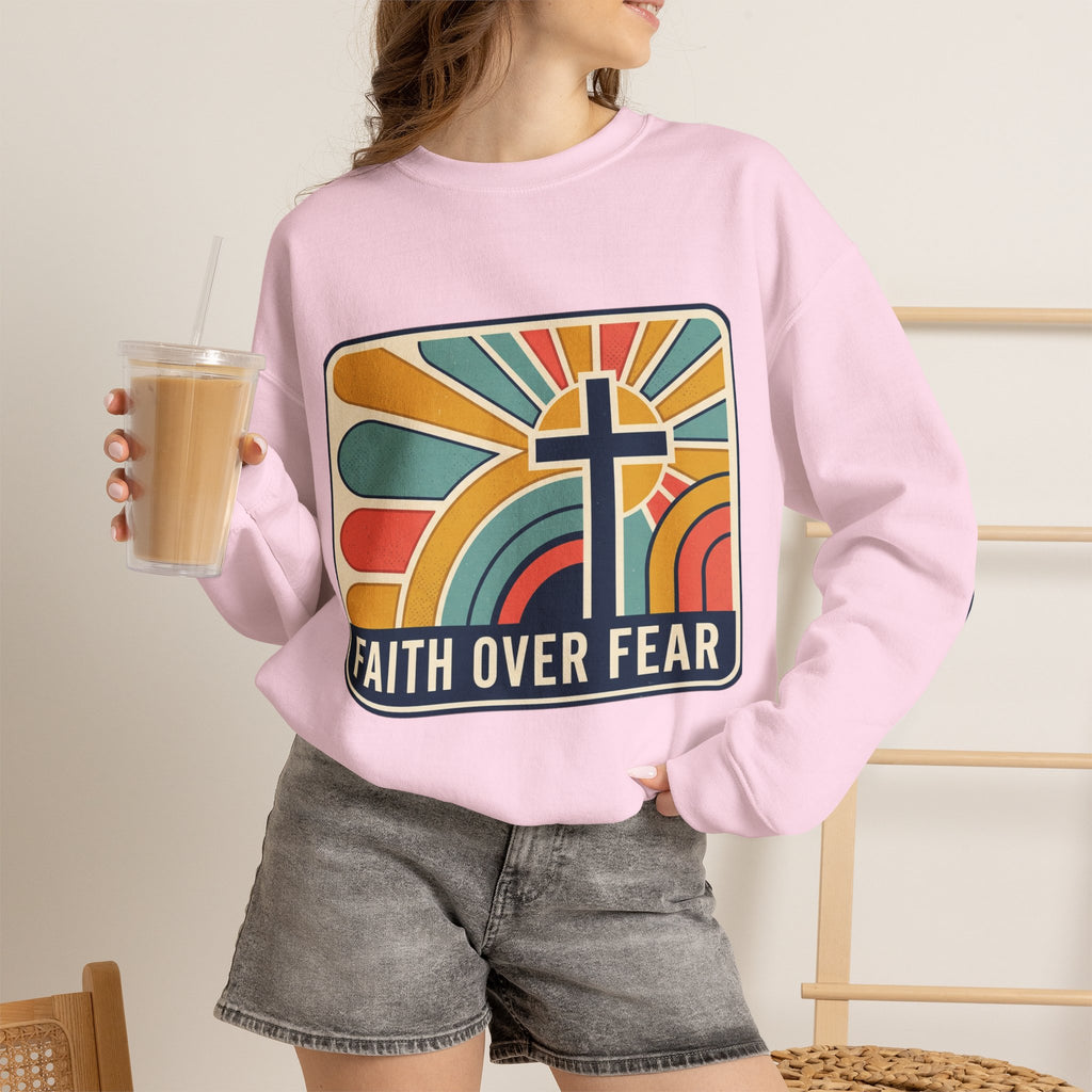 Faith Over Fear Christian Heavy Blend™ Crewneck Sweatshirt
