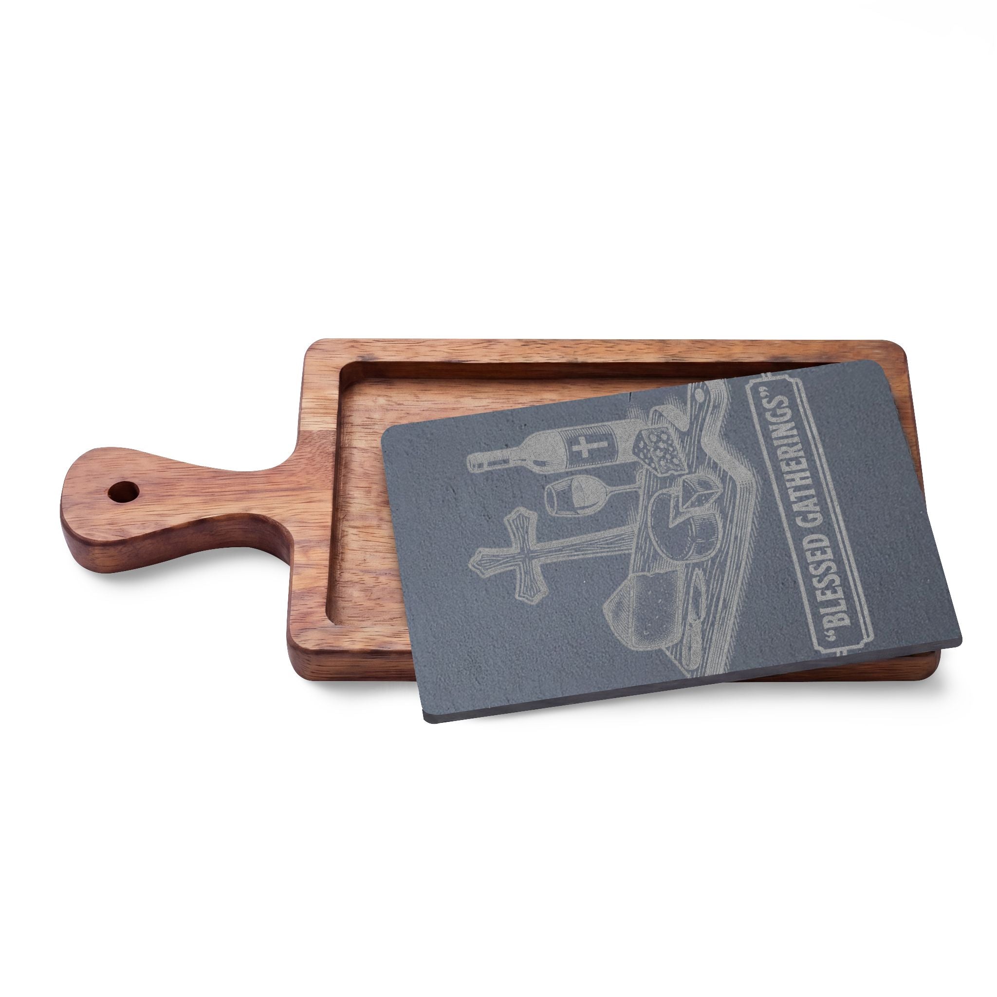 Charcuterie Board with Slate Insert & Cheese Knives blesses Gatherings