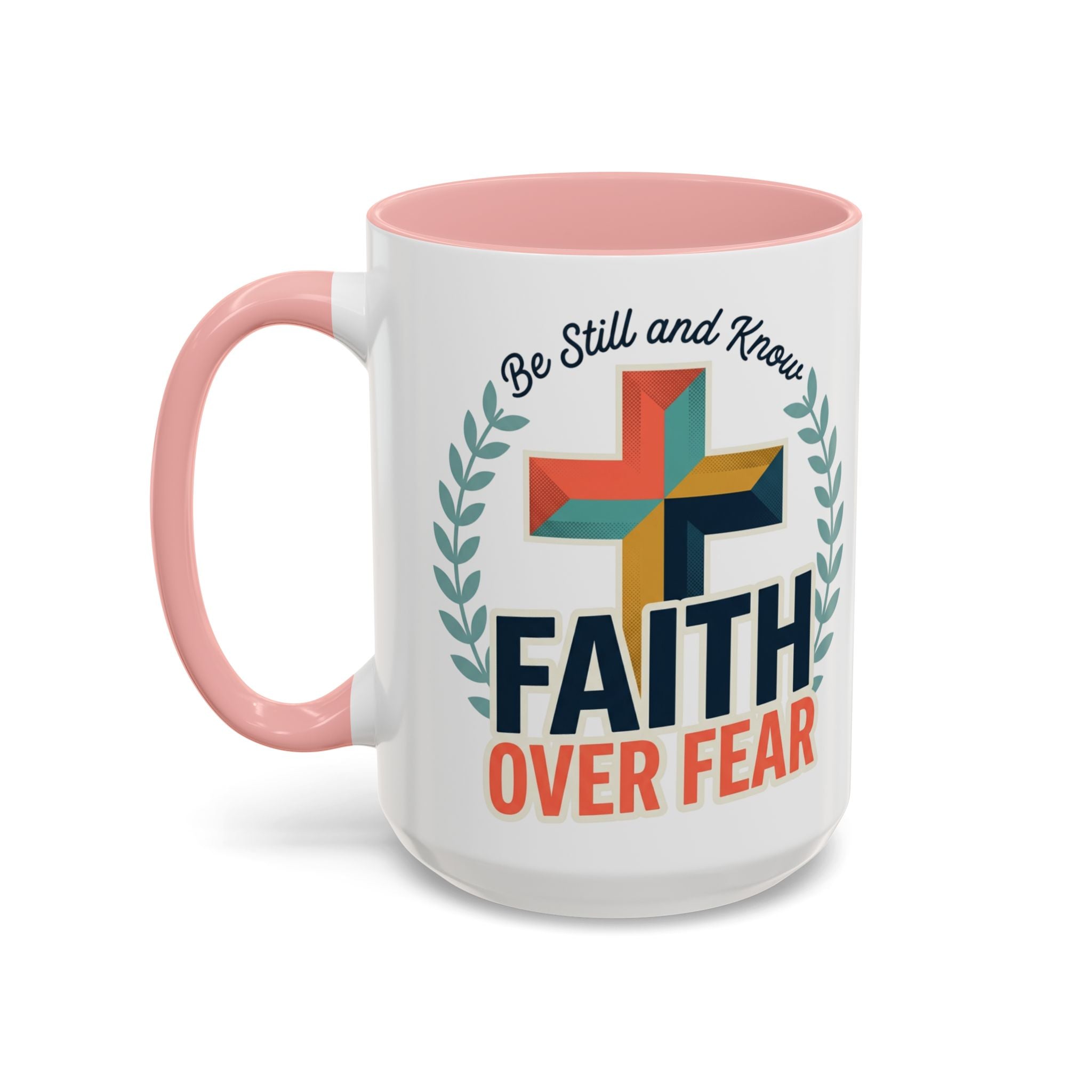 Faith Over Fear Accent Coffee Mug – Christian Inspirational 11/15oz