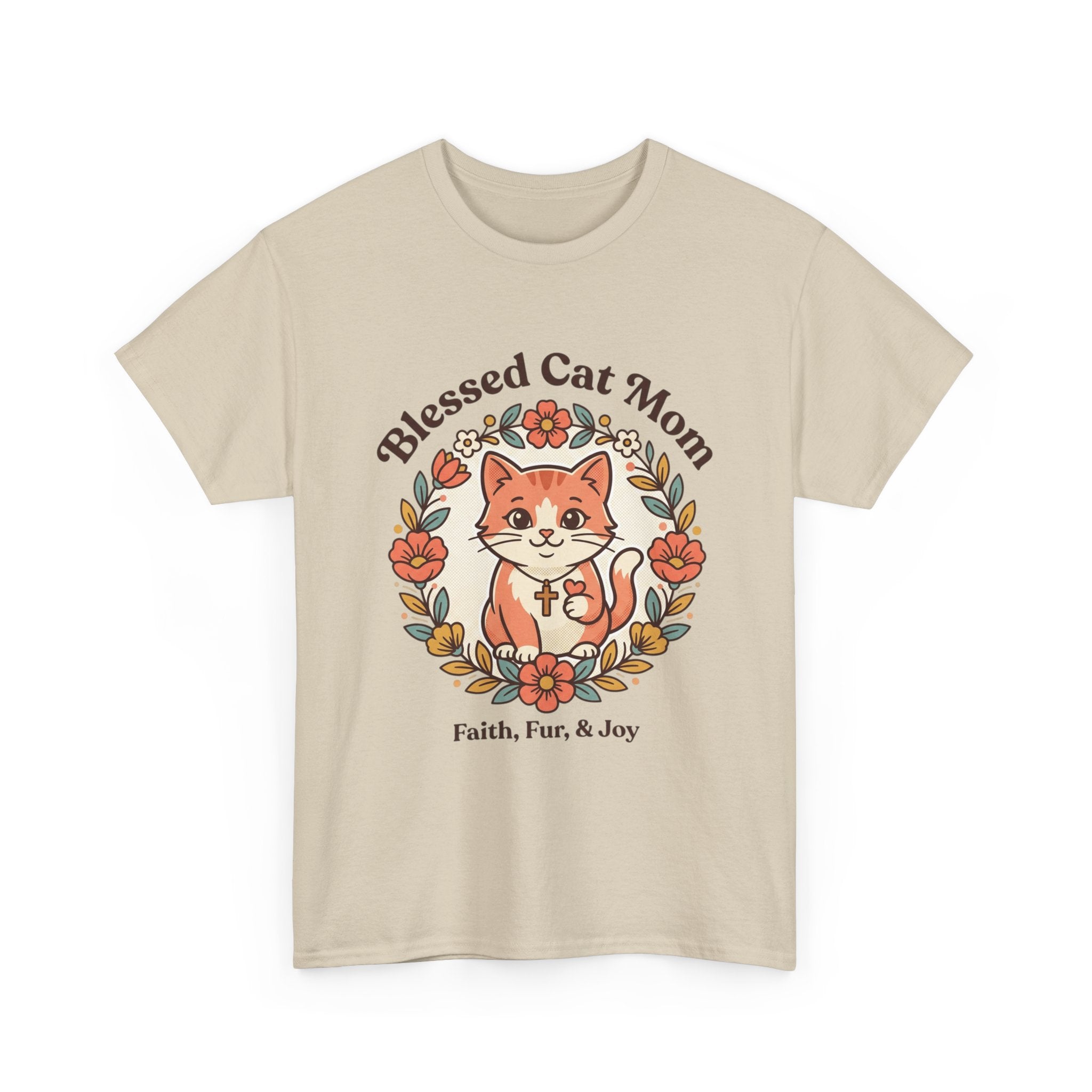 Blessed Cat Mom T-Shirt – Faith, Fur & Joy Floral Cat Mom Tee