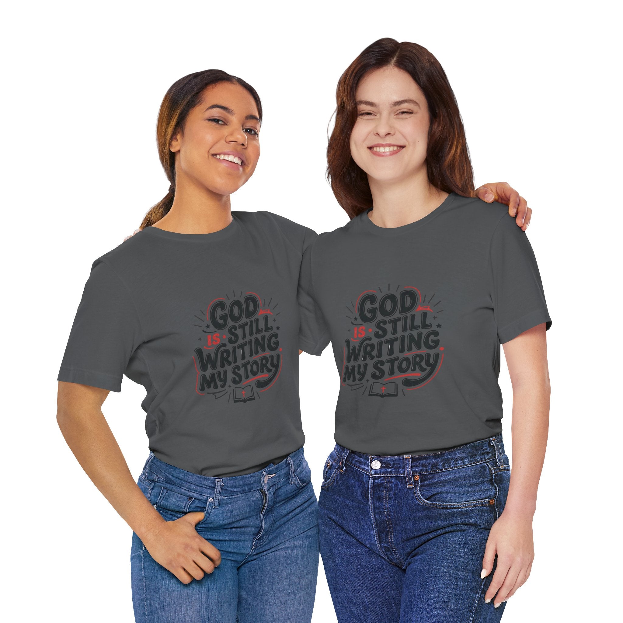 God Is Still Writing My Story T-Shirt | Christian encouragement, pastel groovy scripture