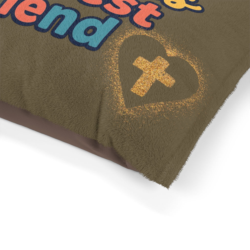 Pet Bed — "Sweet Dreams My Best Friend" Cozy Plush Dog & Cat Bed