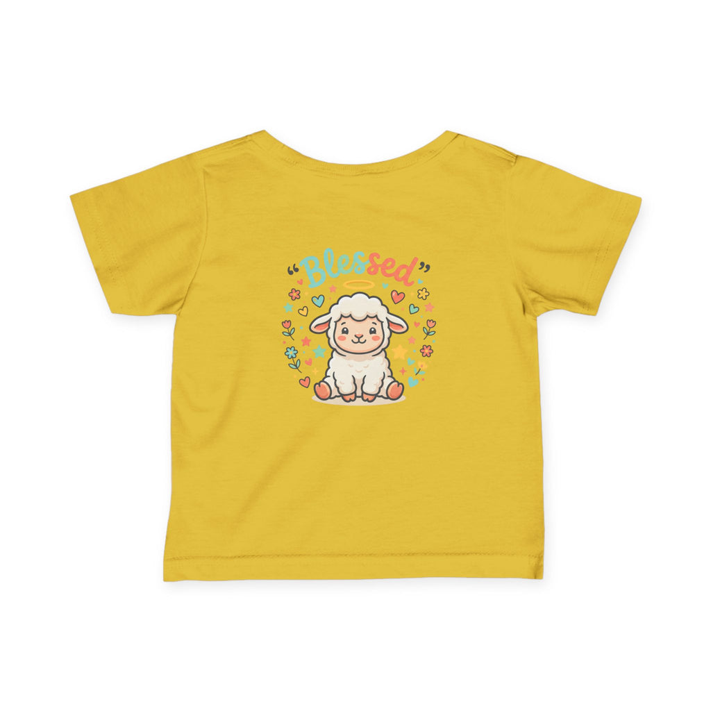 Infant Tee - 'Blessed' Cute Lamb Baby Shirt (Newborn Baptism, Christening Gift)