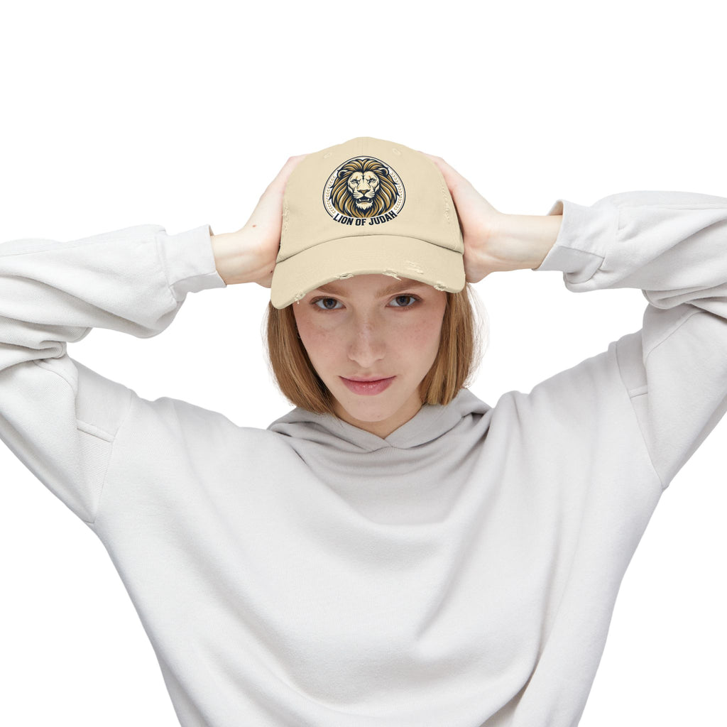 Lion of Judah Distressed Baseball Cap — Vintage Christian Hat