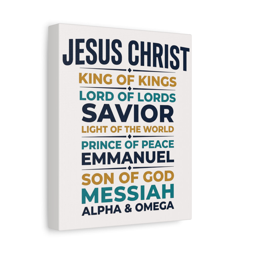 Jesus Christ Typography Wall Art Canvas | Matte Stretched Canvas