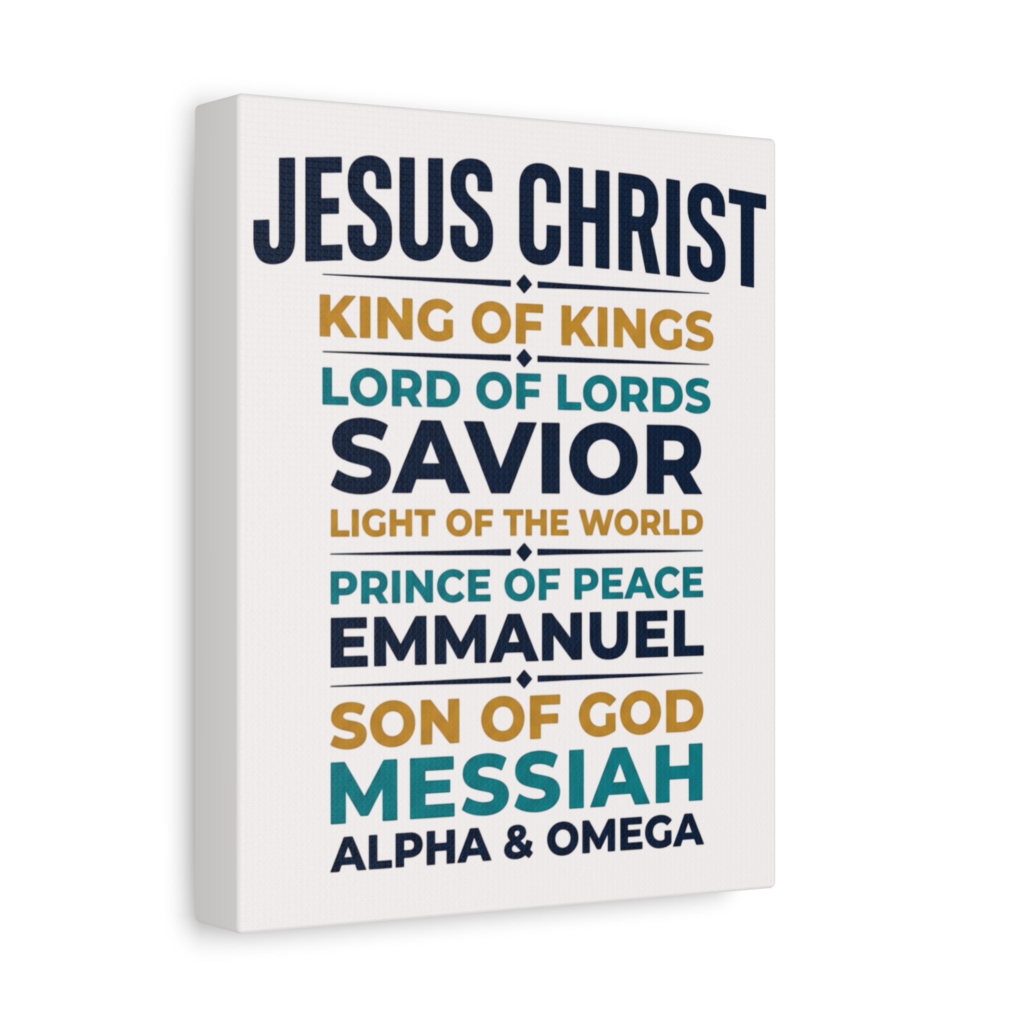 Jesus Christ Typography Wall Art Canvas | Matte Stretched Canvas