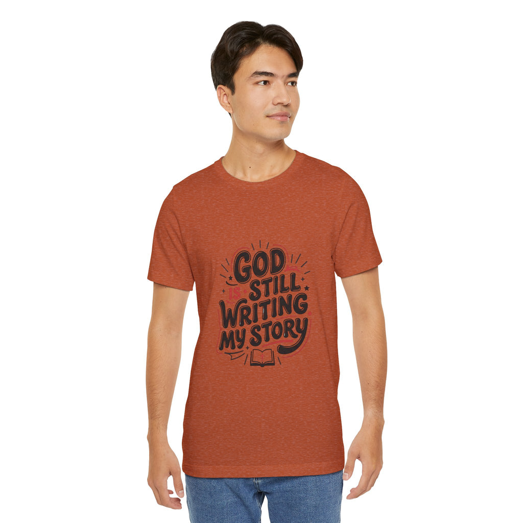 God Is Still Writing My Story T-Shirt | Christian encouragement, pastel groovy scripture