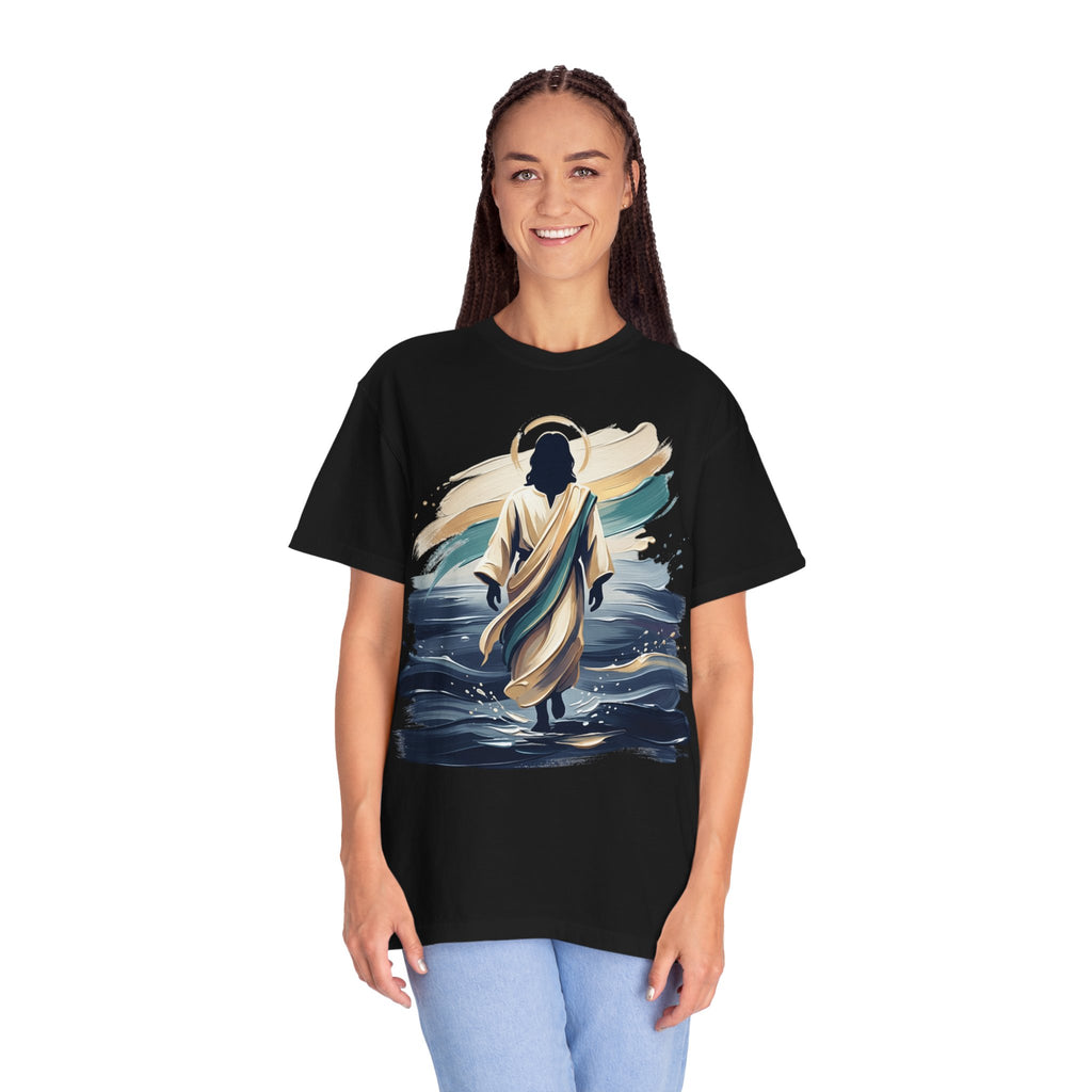 Jesus Walking on Water T-Shirt — Inspirational Christian Faith Tee