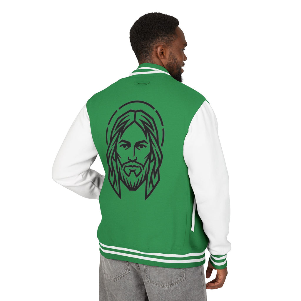 Christ Emblem Letterman Jacket | Red White Varsity