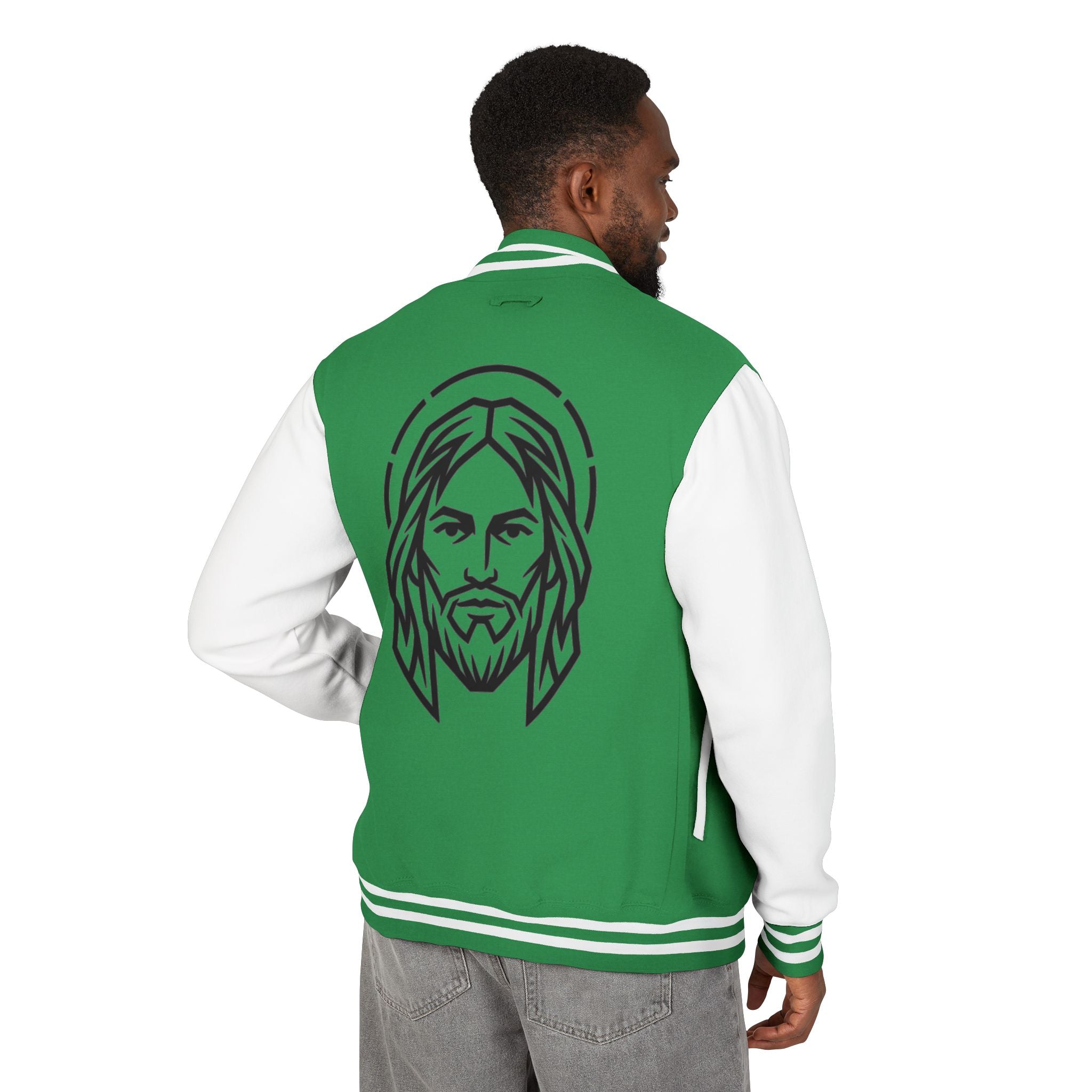 Christ Emblem Letterman Jacket | Red White Varsity