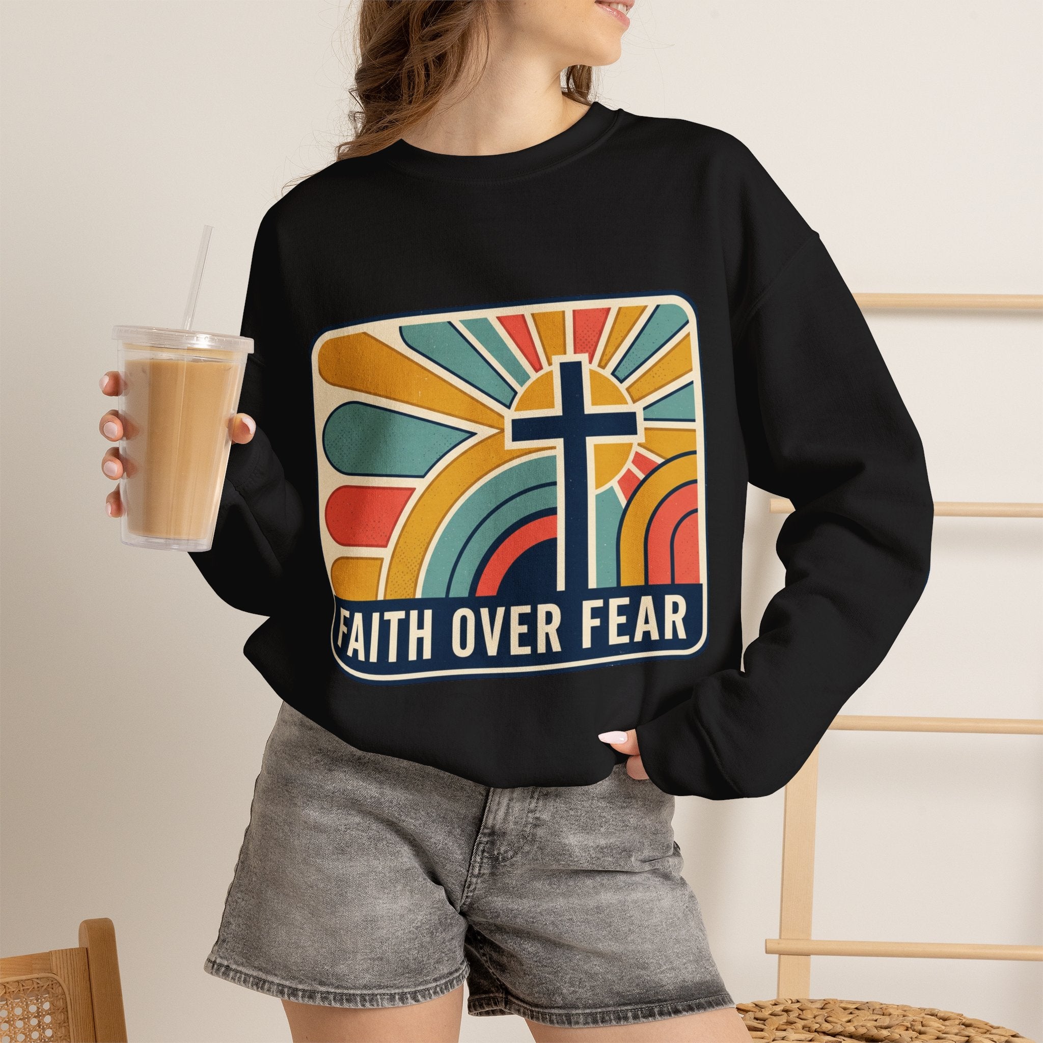 Faith Over Fear Christian Heavy Blend™ Crewneck Sweatshirt