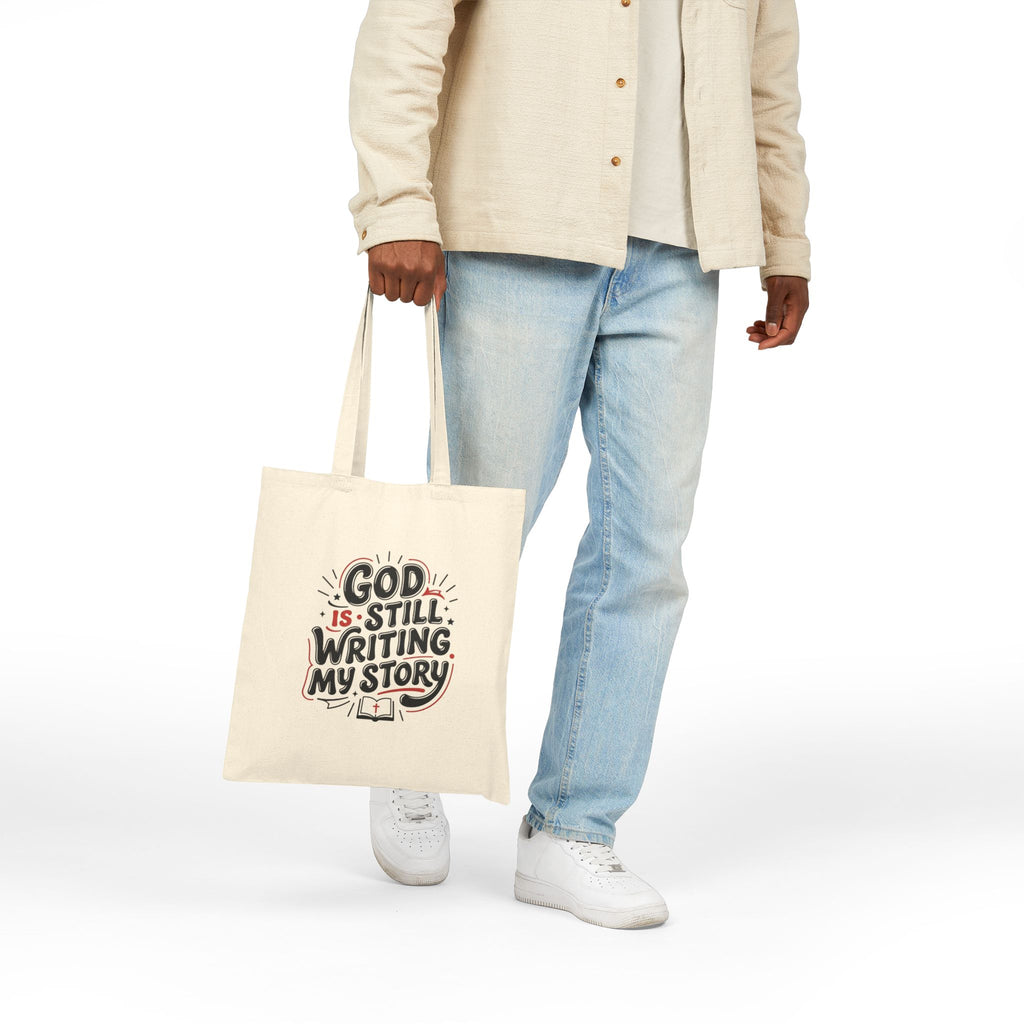 God Is Still Writing My Story Tote | Christian encouragement, pastel retro groovy