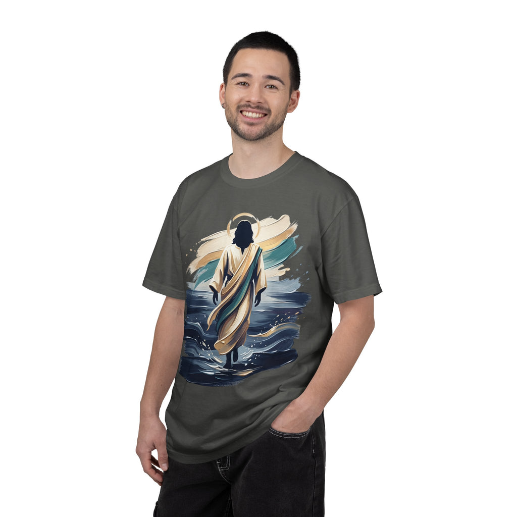 Jesus Walking on Water T-Shirt — Inspirational Christian Faith Tee
