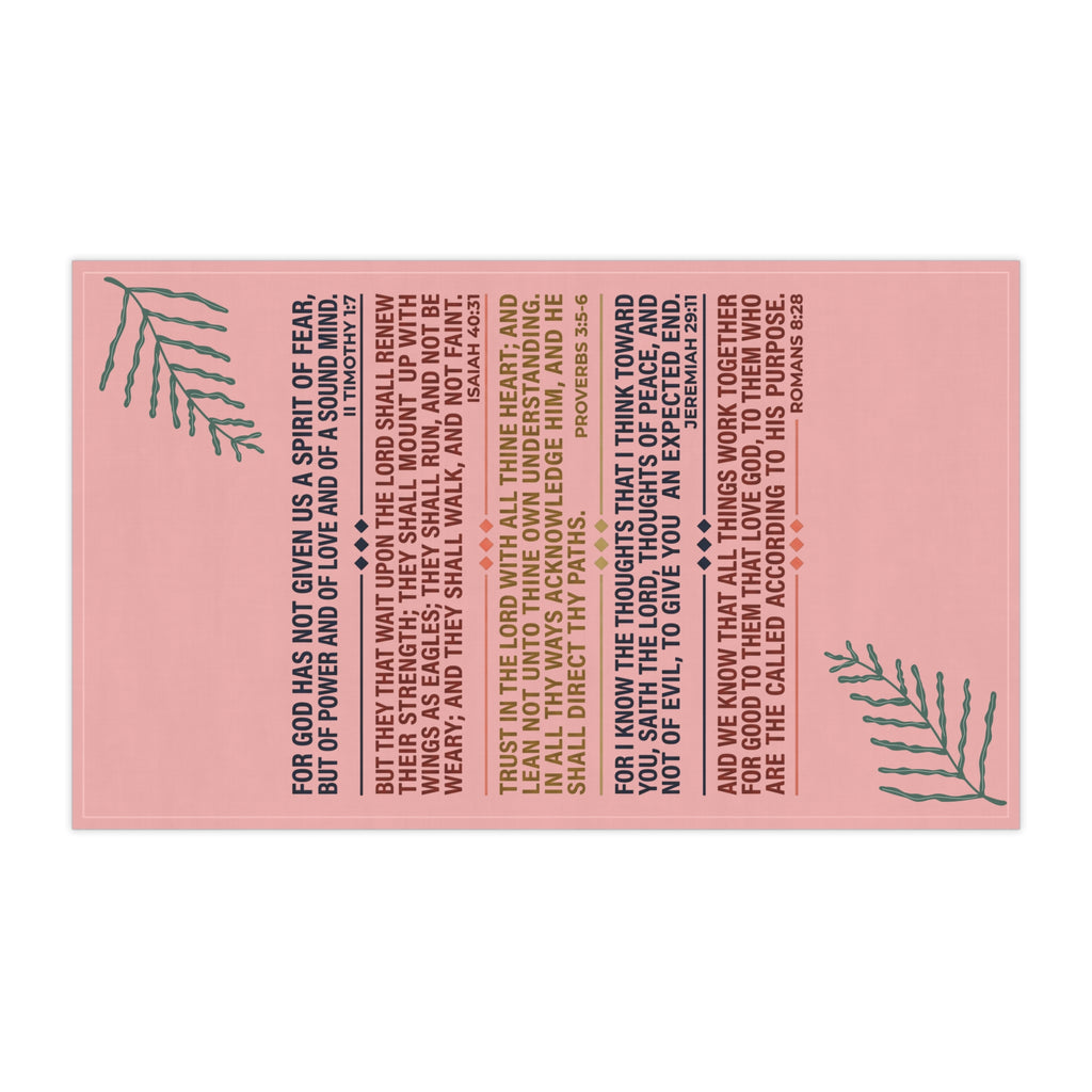 Bible Verse Typography Tea Towel | Christian Scripture Kitchen Towel