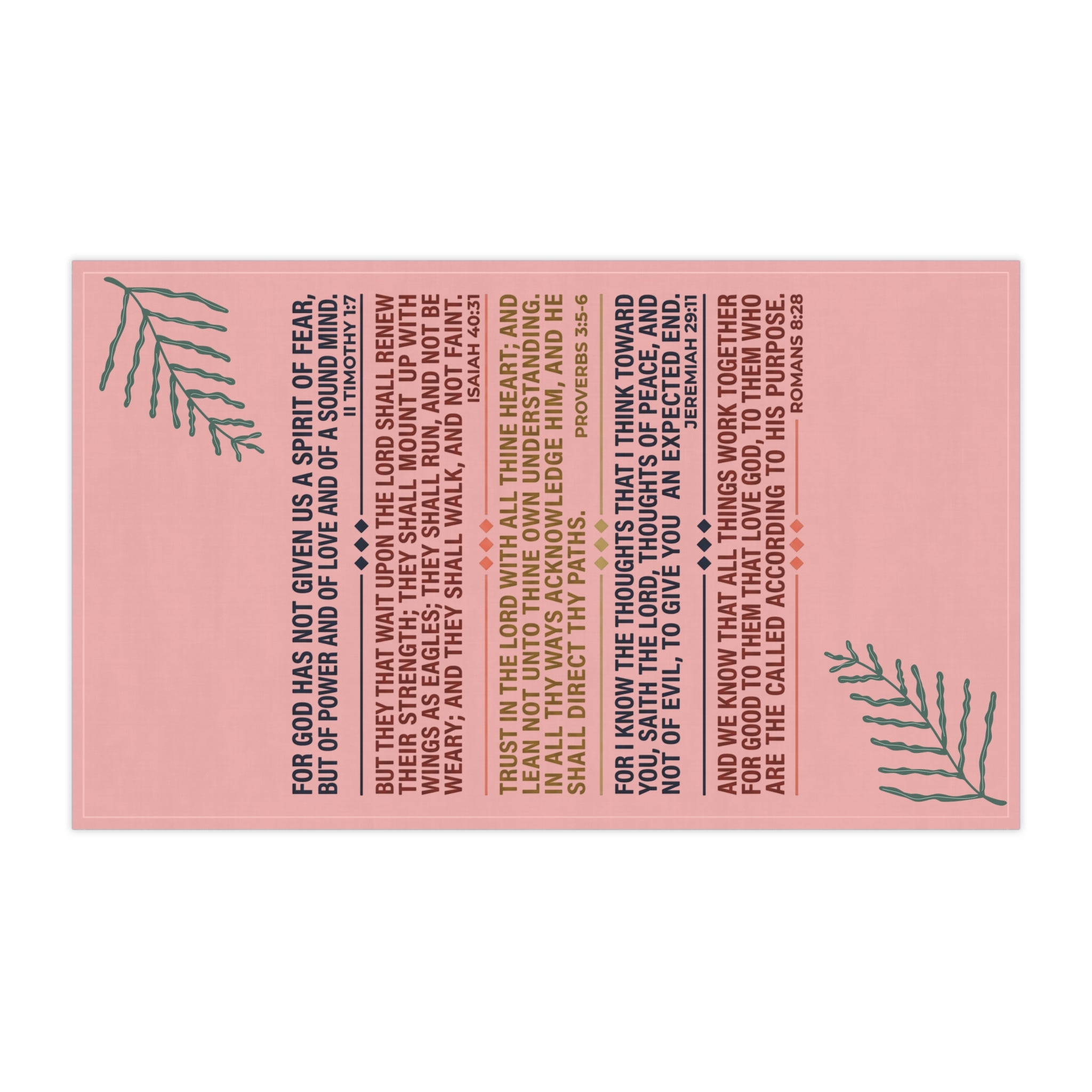 Bible Verse Typography Tea Towel | Christian Scripture Kitchen Towel