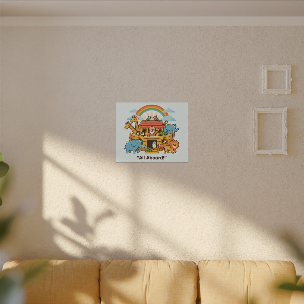 Noah's Ark Animals Matte Canvas | Stretched Wall Art, Kids Nursery Decor