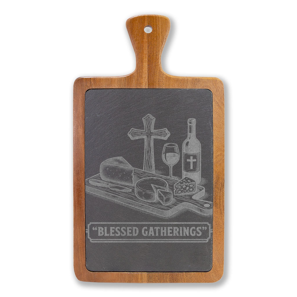 Charcuterie Board with Slate Insert & Cheese Knives blesses Gatherings