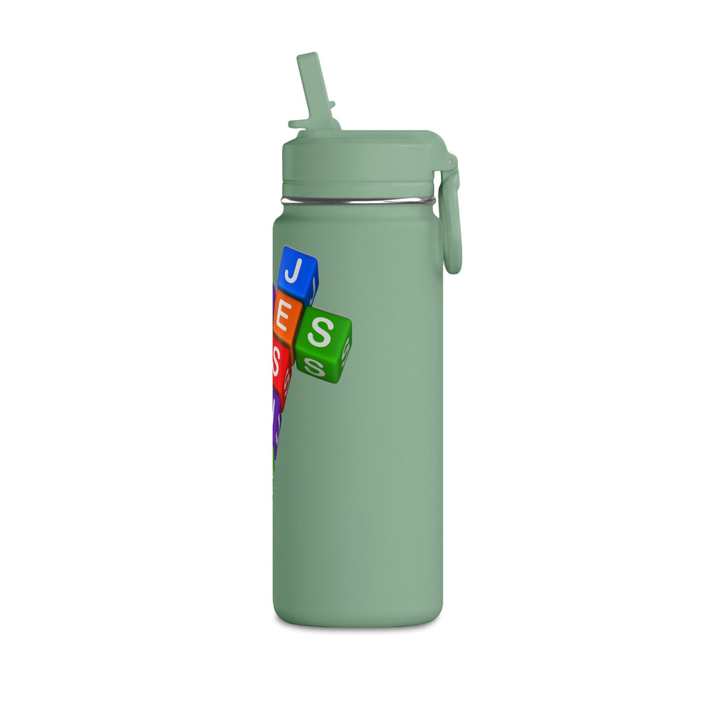 Color Block Letter Cubes Loves You Water Bottle | 20oz Mini