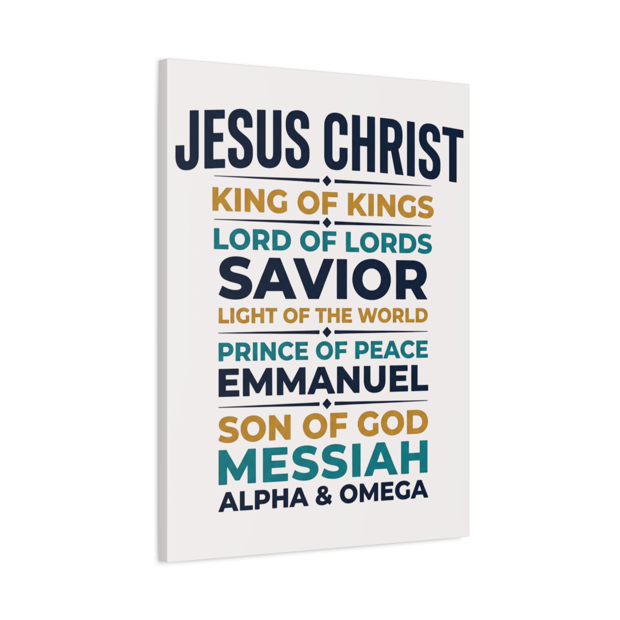Jesus Christ Typography Wall Art Canvas | Matte Stretched Canvas