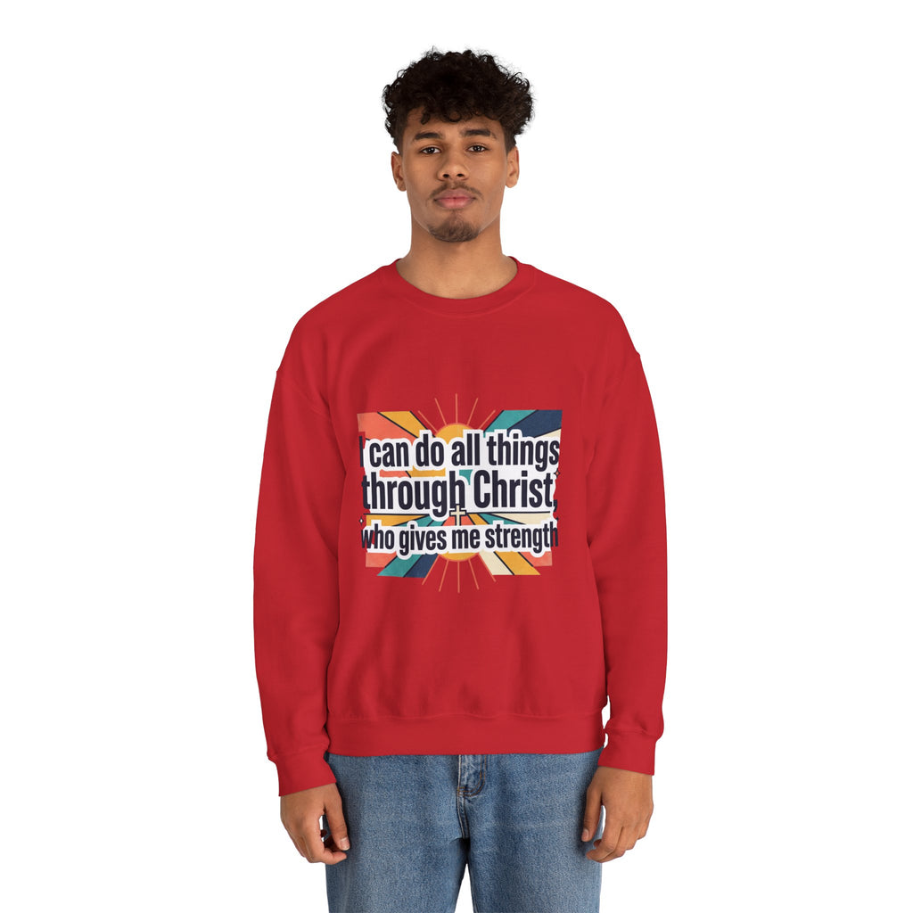 All things through Christ Christian Heavy Blend™ Crewneck Sweatshirt