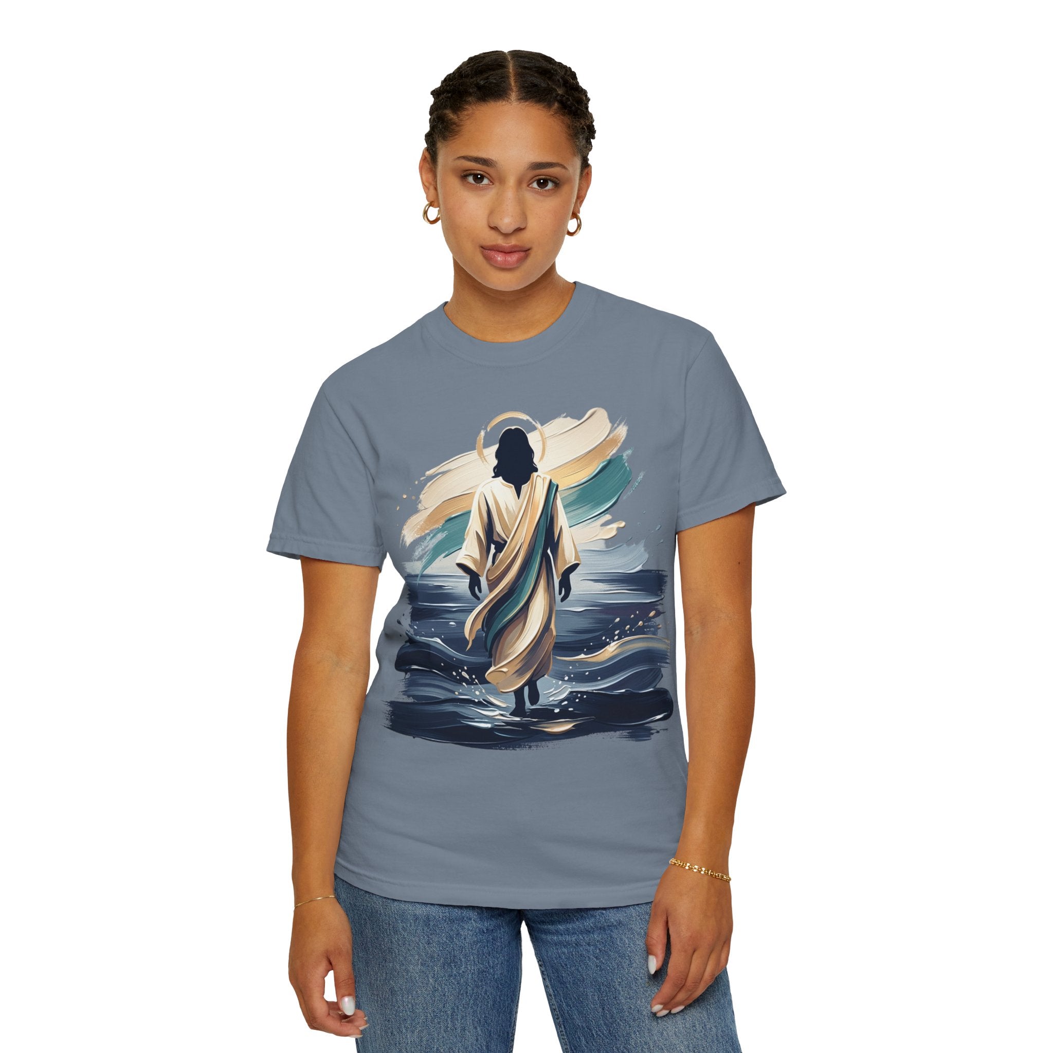 Jesus Walking on Water T-Shirt — Inspirational Christian Faith Tee