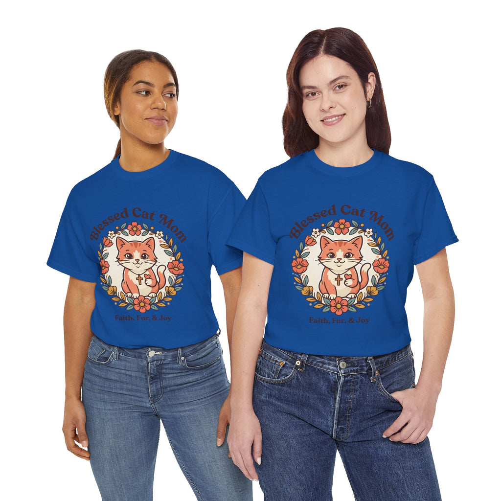 Blessed Cat Mom T-Shirt – Faith, Fur & Joy Floral Cat Mom Tee